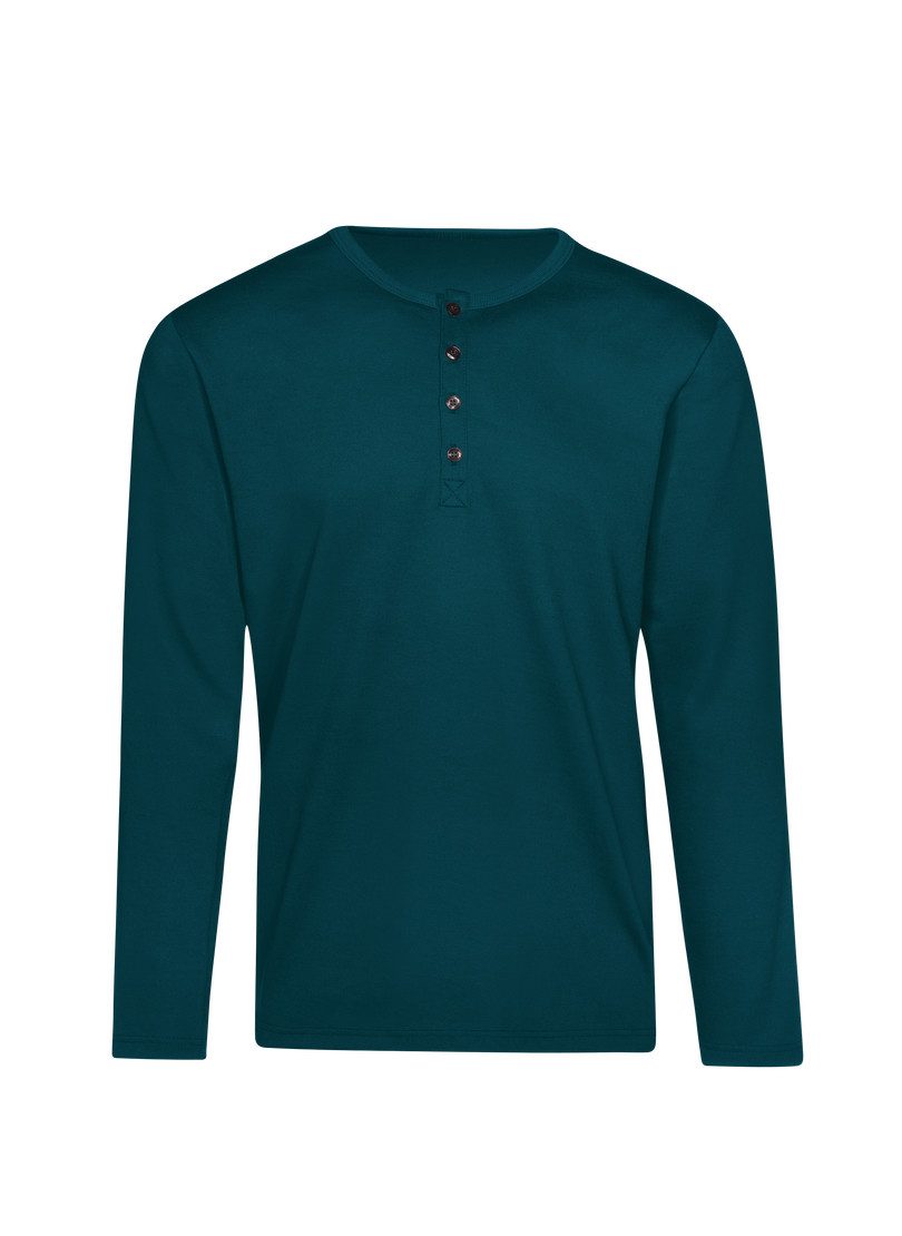 Trigema Longsleeve TRIGEMA shirt met lange mouwen en knoopsluiting (1-delig)