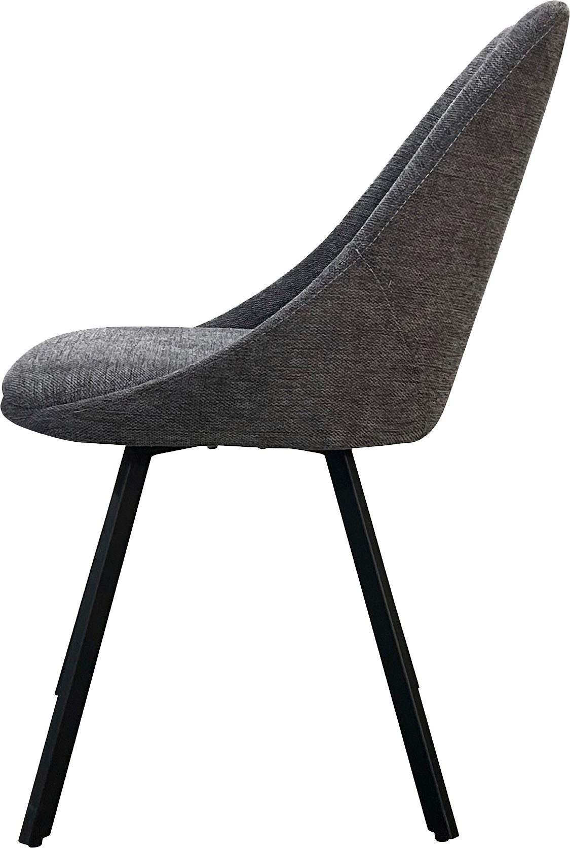 byLIVING Eetkamerstoel Jasper (2-stuks set) Zitkuip 360° draaibaar, zwart metaal, keukenstoel, diverse bekleding (set)