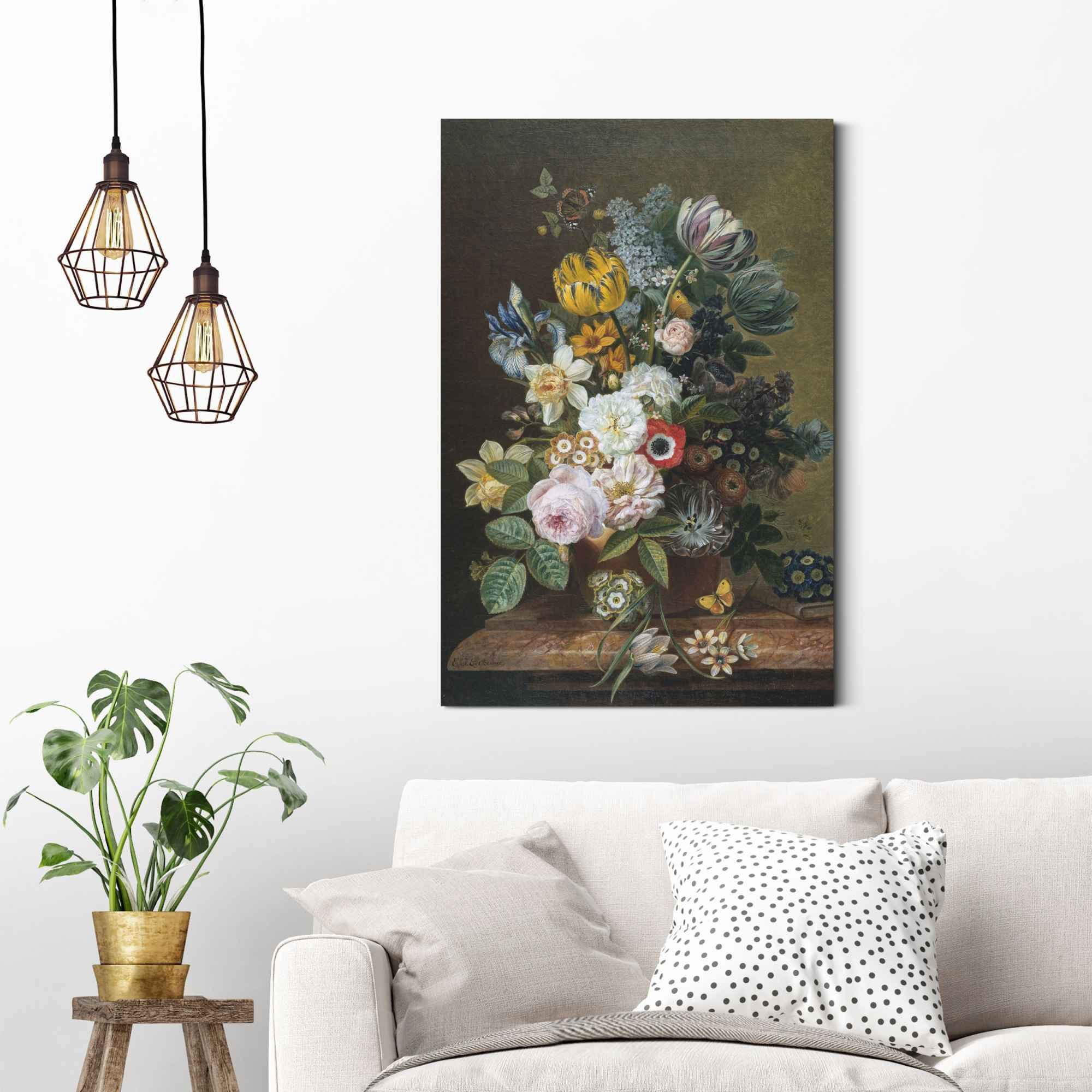 Reinders! Artprint stilleven met bloemen oude meester - bloemen - vlinder