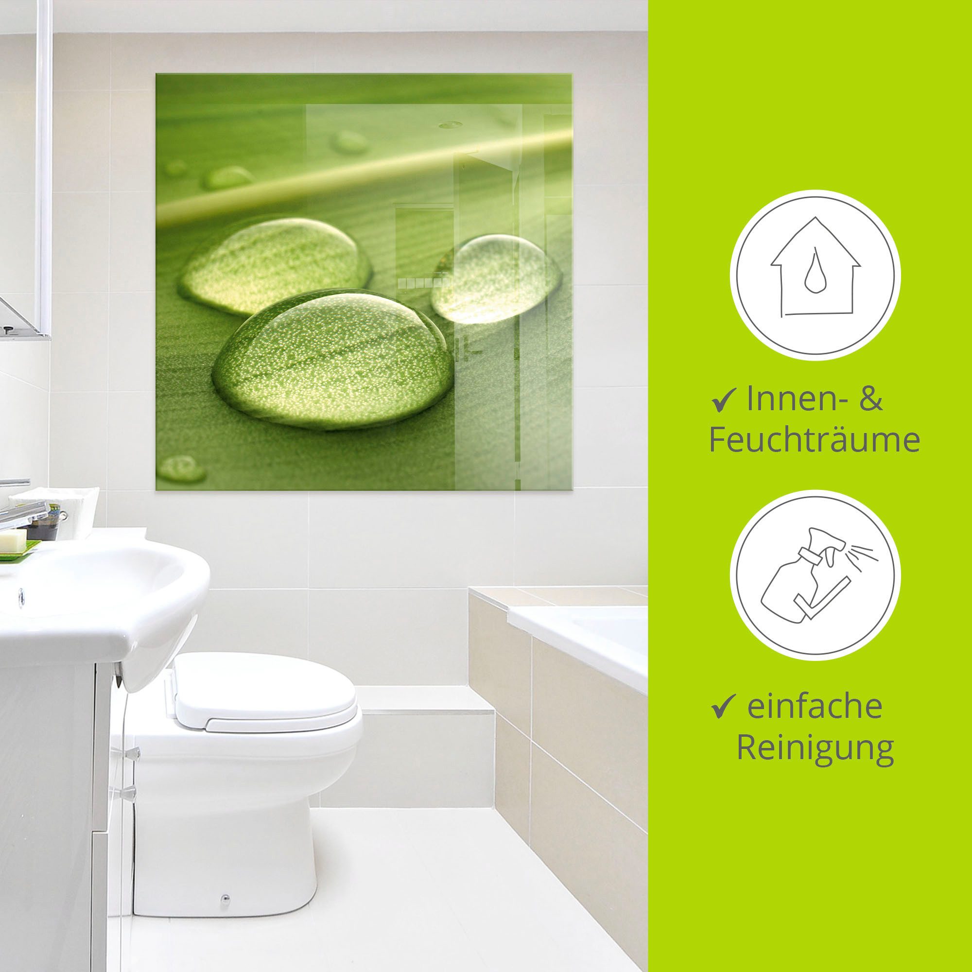 Artland Print op glas Waterdruppels in verschillende maten