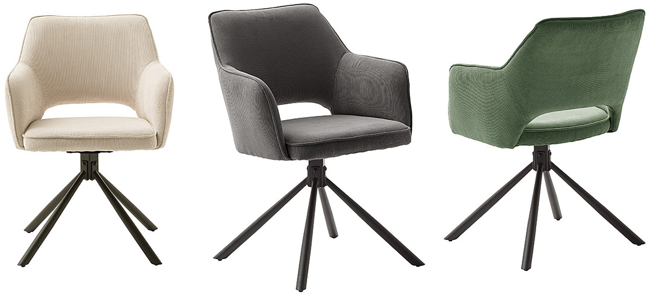 MCA furniture Eetkamerstoel Luzon (2-set), draaibaar 180°, belastbaarheid 120 kg, zithoogte ca. 50 cm