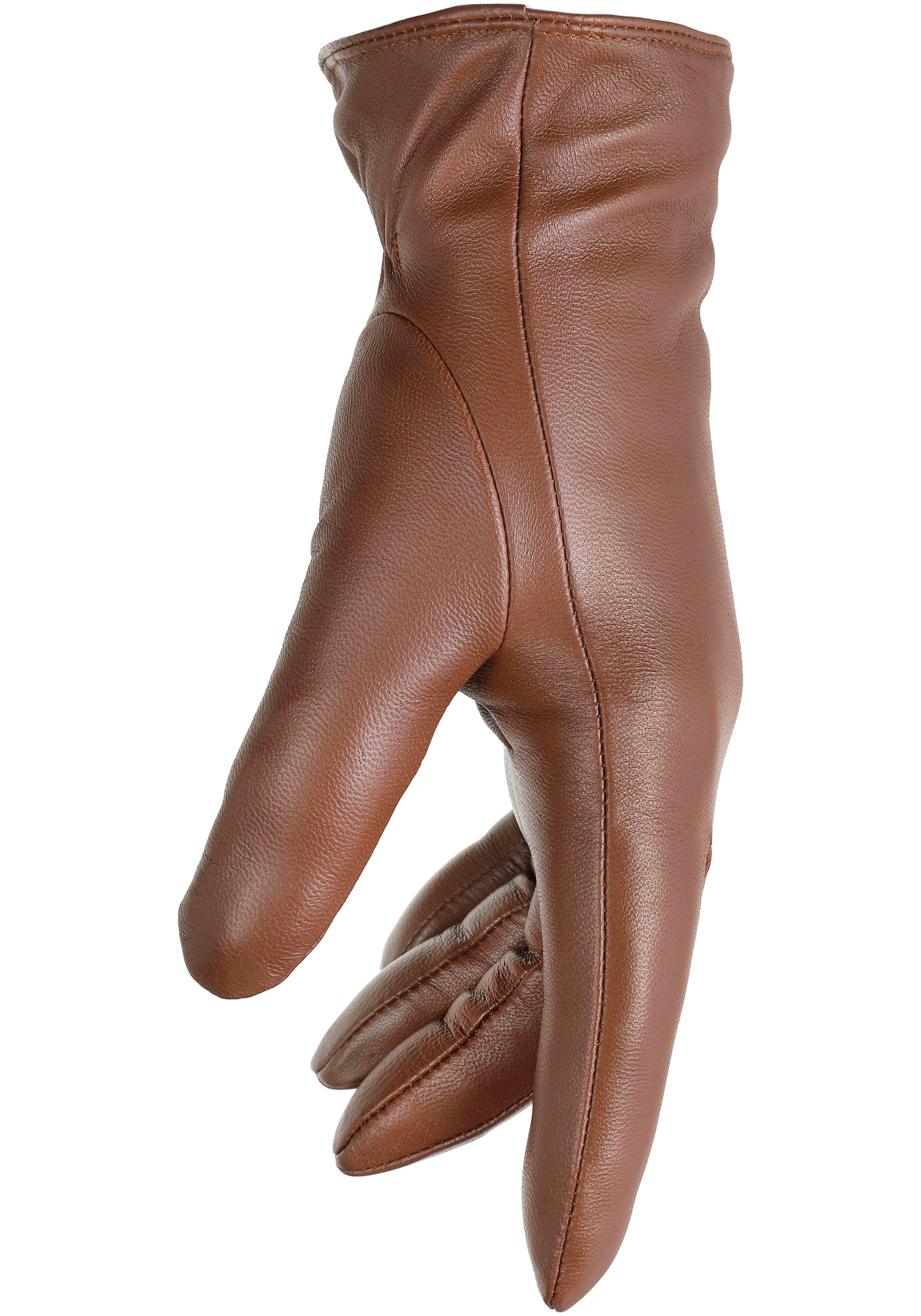 PEARLWOOD Leren handschoenen MEG decoratieve rockstud - elastische band - zijopening