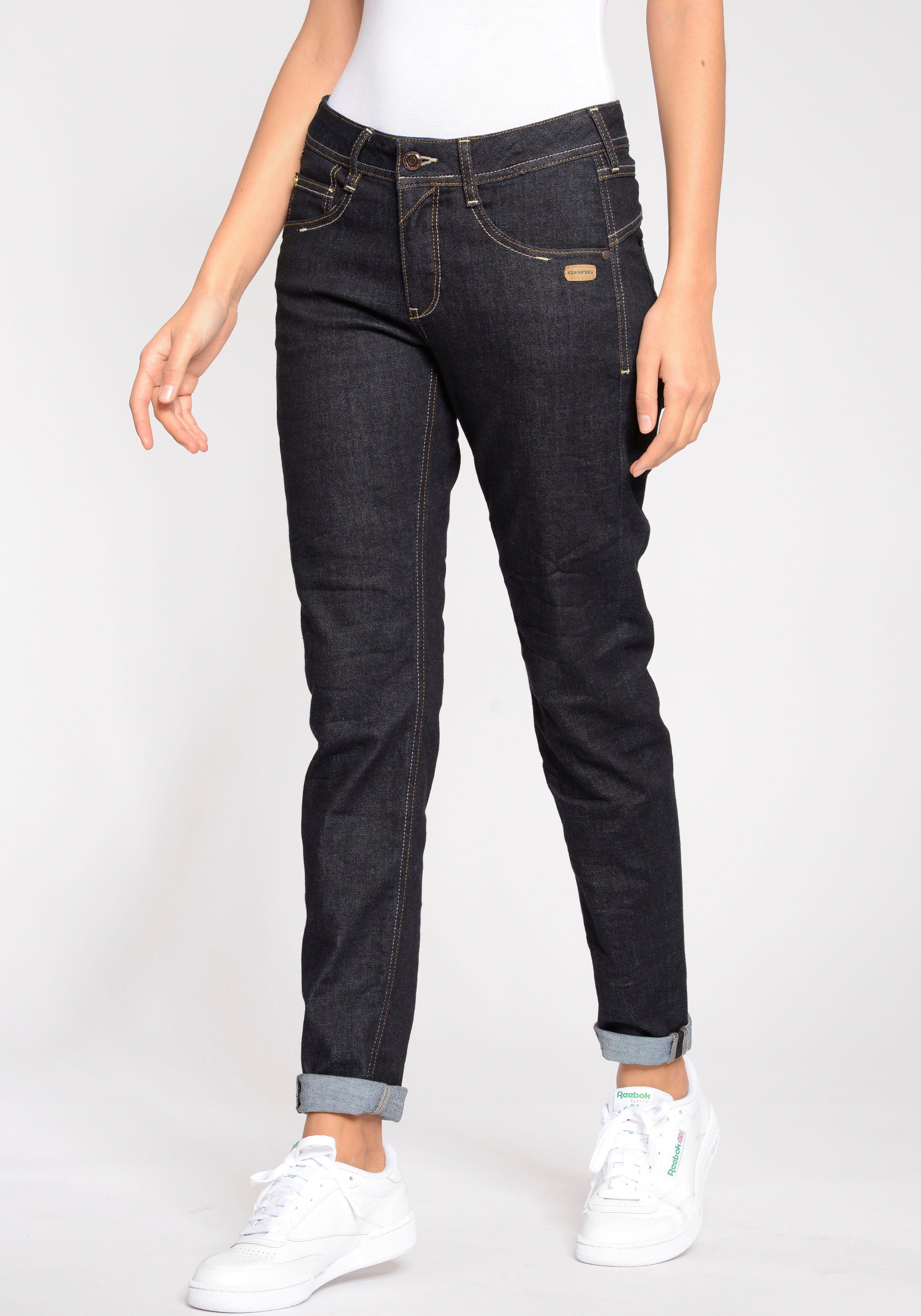GANG Relax fit jeans 94AMELIE met used-effecten