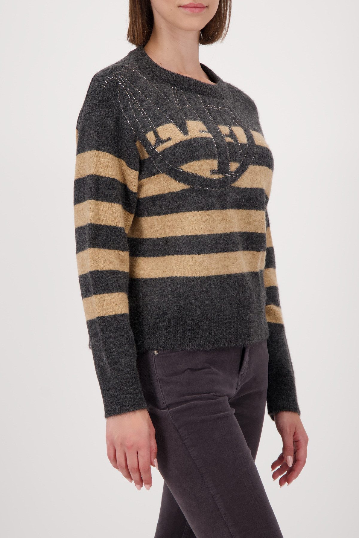 Monari Gebreide trui Regular fit met ronde hals
