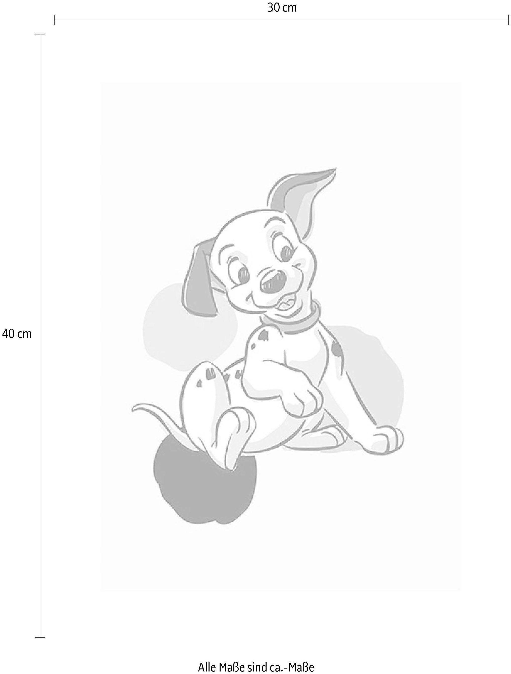 Komar Wanddecoratie 101 dalmatiër stippen Wanddecoratie voor de kinderkamer - zonder lijst (1 stuk)