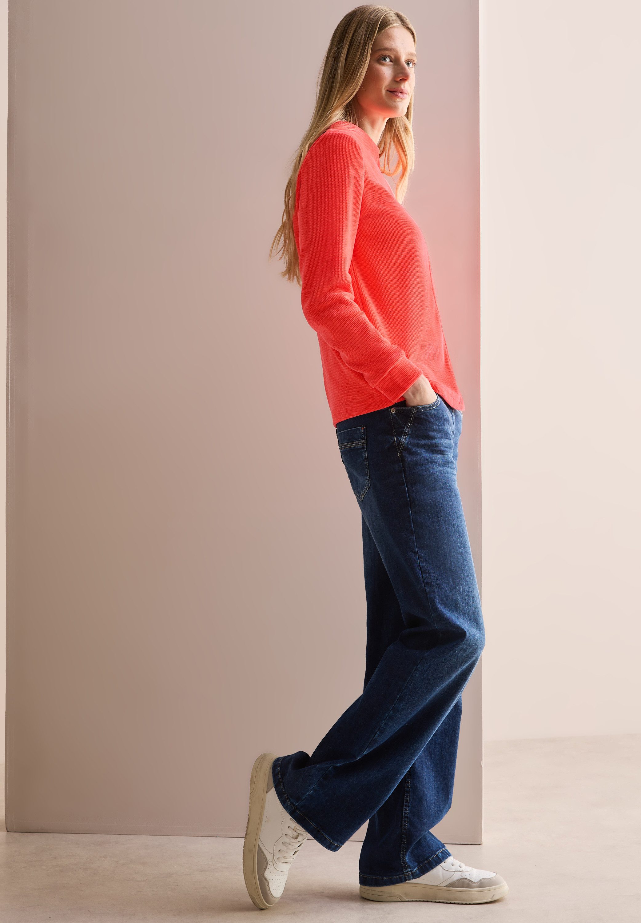Cecil Shirt met lange mouwen in cord-kwaliteit