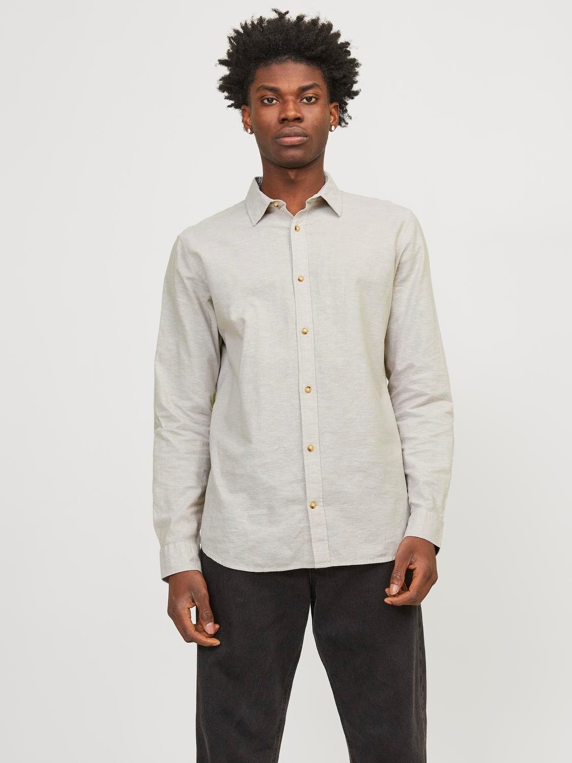 Jack & Jones Overhemd met lange mouwen JJESUMMER LINEN BLEND SHIRT LS SN