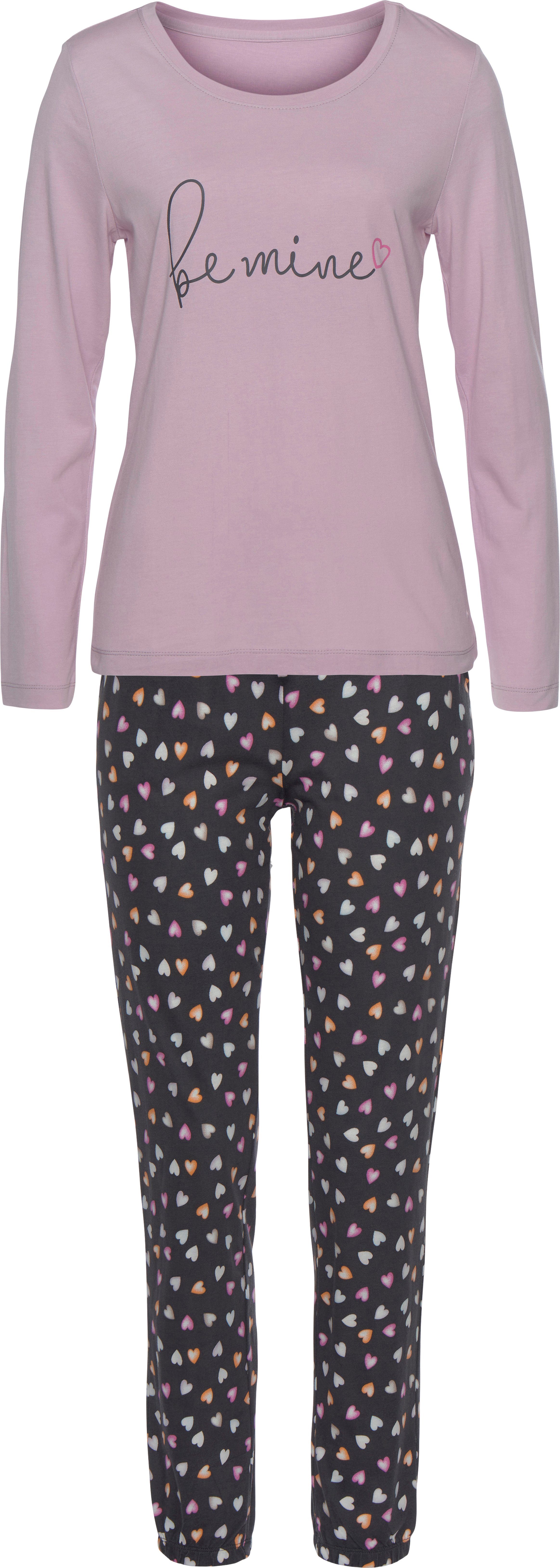 Vivance Dreams Pyjama met hartjesprint (set, 2-delig)