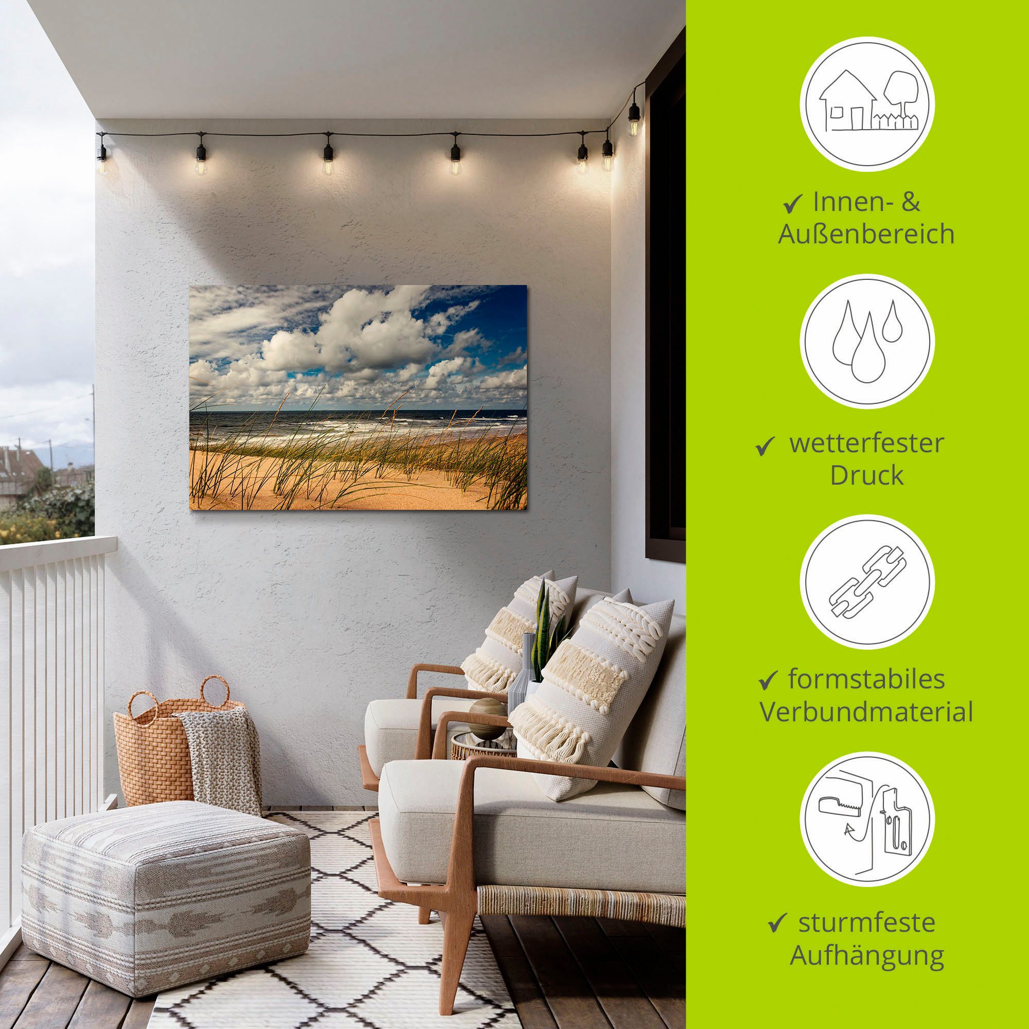 Artland Artprint Strand paal 17 02 als artprint van aluminium, artprint voor buiten, poster in diverse formaten