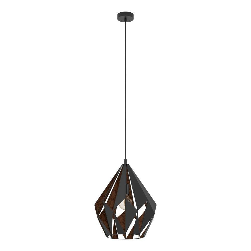 Eglo Carlton 1 Hanglamp 1-lichts Zwart Koper 38,5 cm