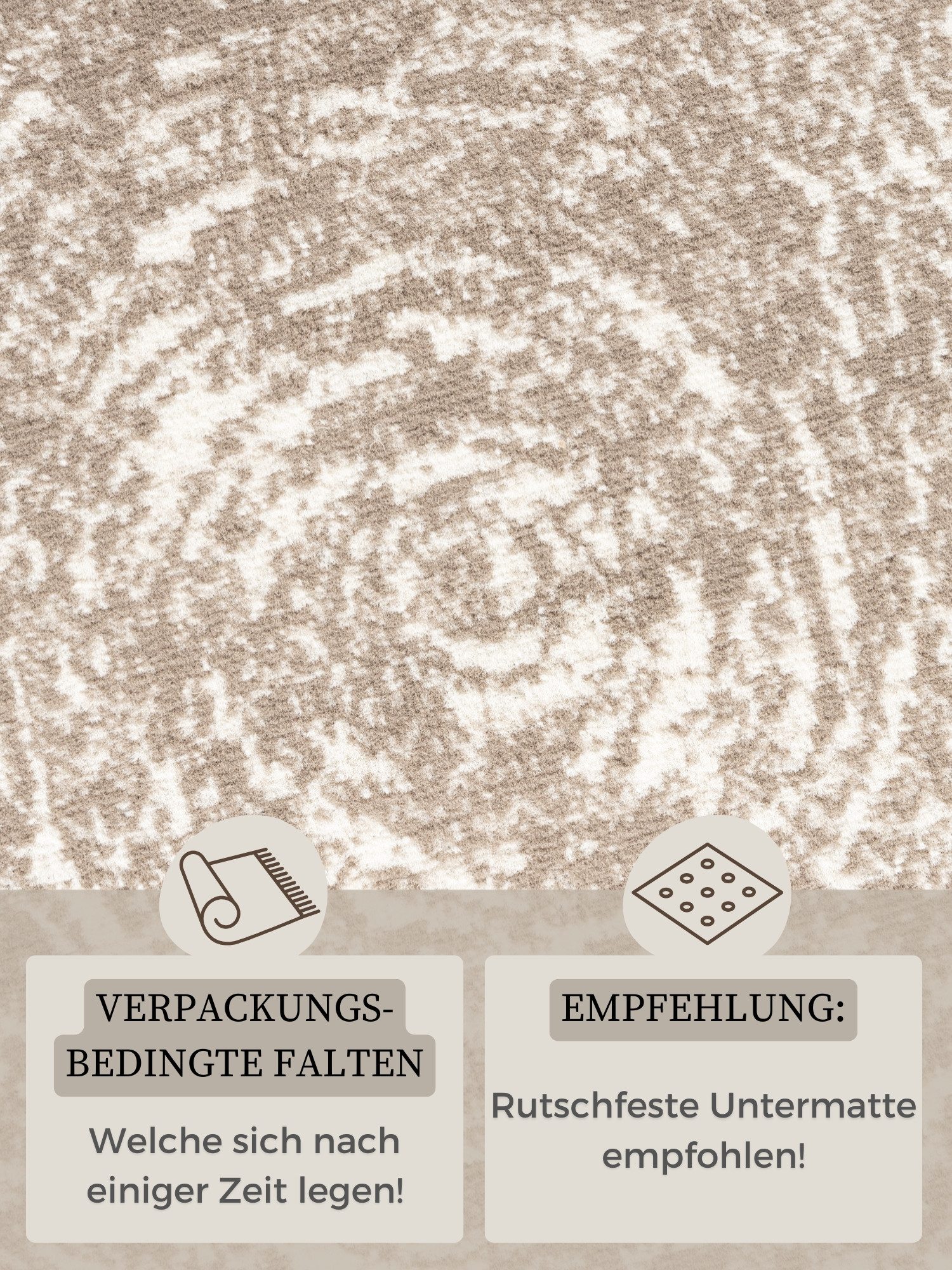 HANSE Home Vloerkleed Cavallo Woonkamer, slaapkamer, gang, kortpolig, oosters, zacht, rond