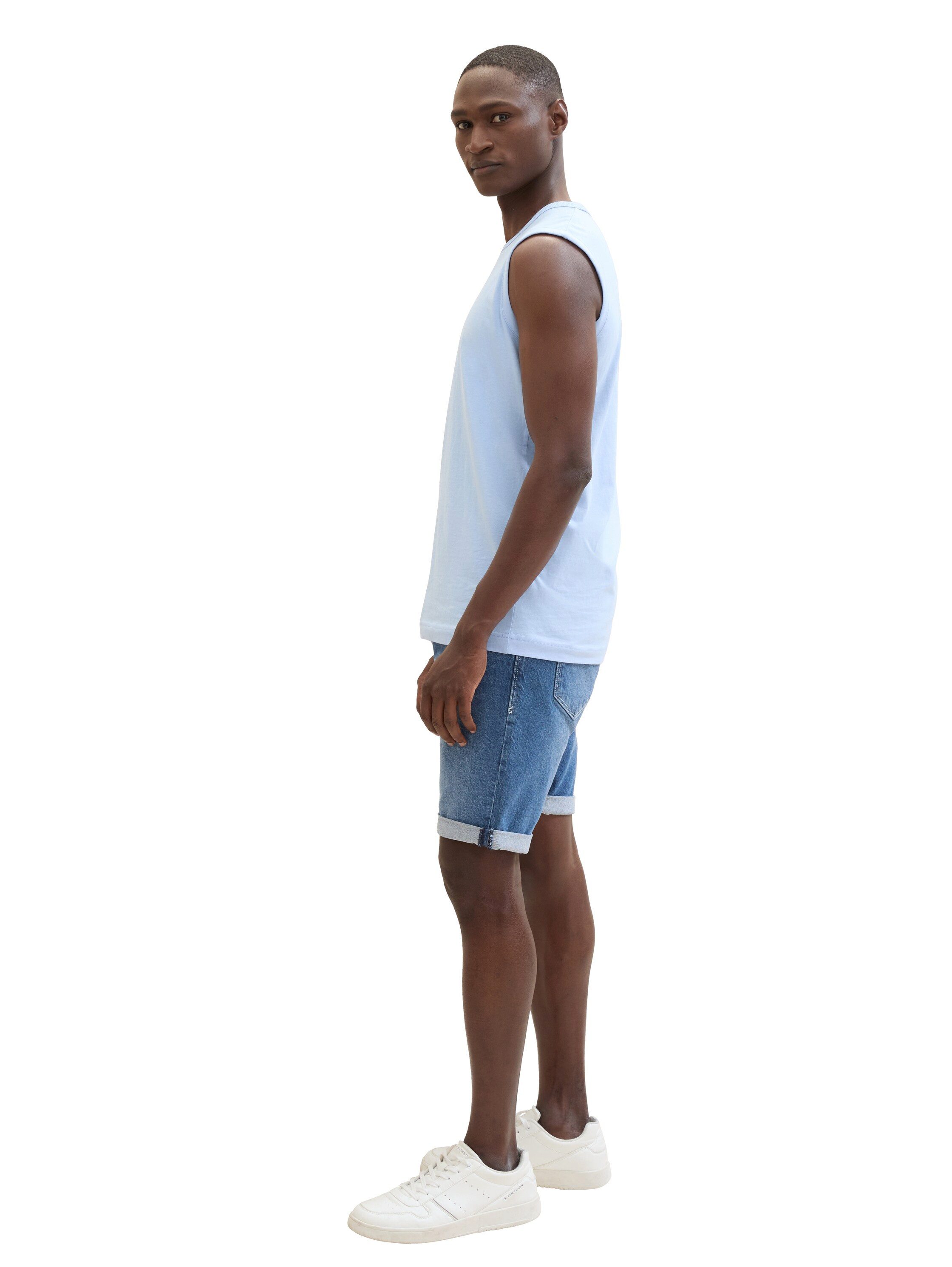 Tom Tailor Jeansbermuda Josh met merklabel