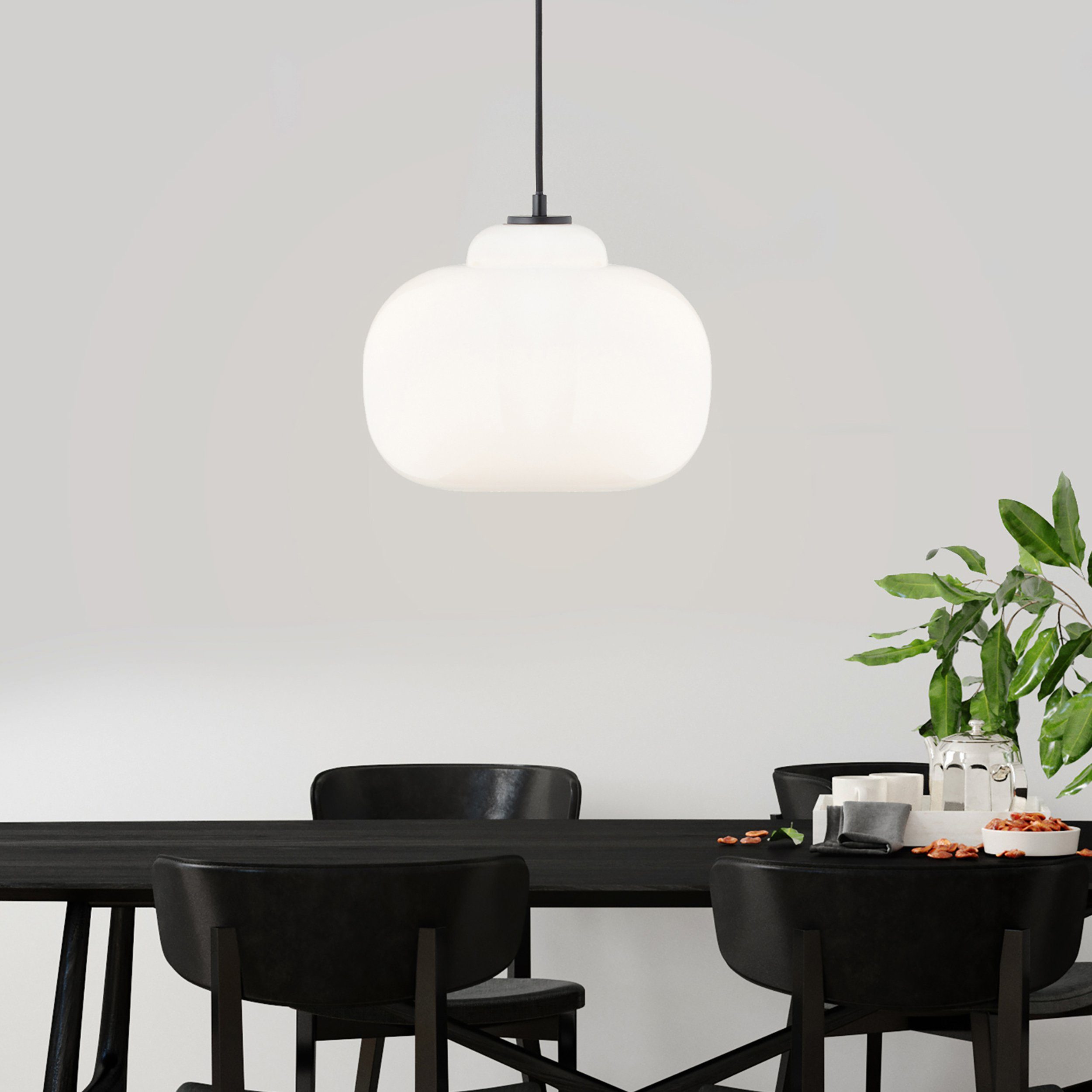 Brilliant Leuchten Hanglamp Blop Hoogte 128,5 cm, Ø 30 cm, E27, inkortbaar, glas/metaal