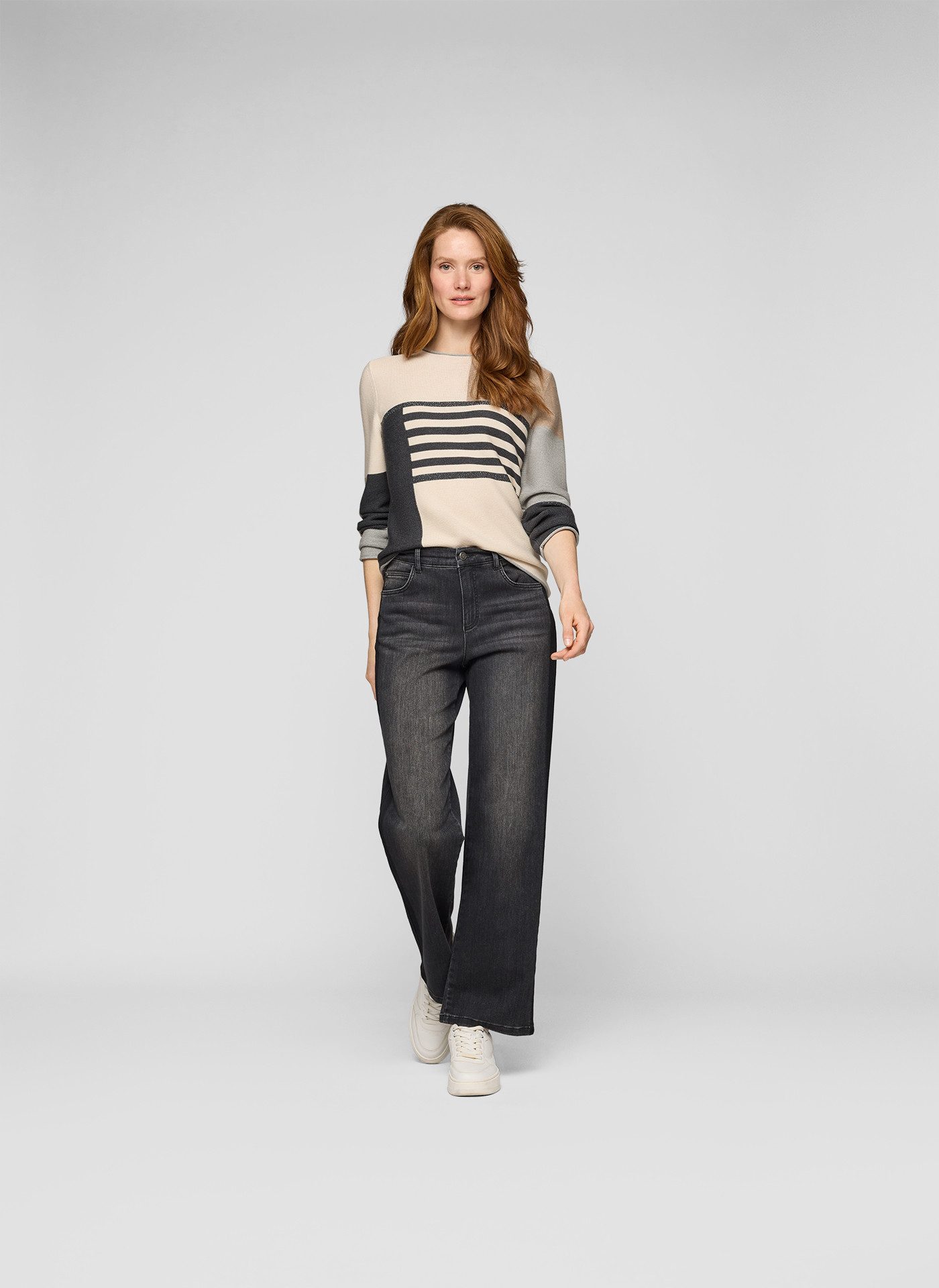 Rabe Gebreide trui in colourblocking-look