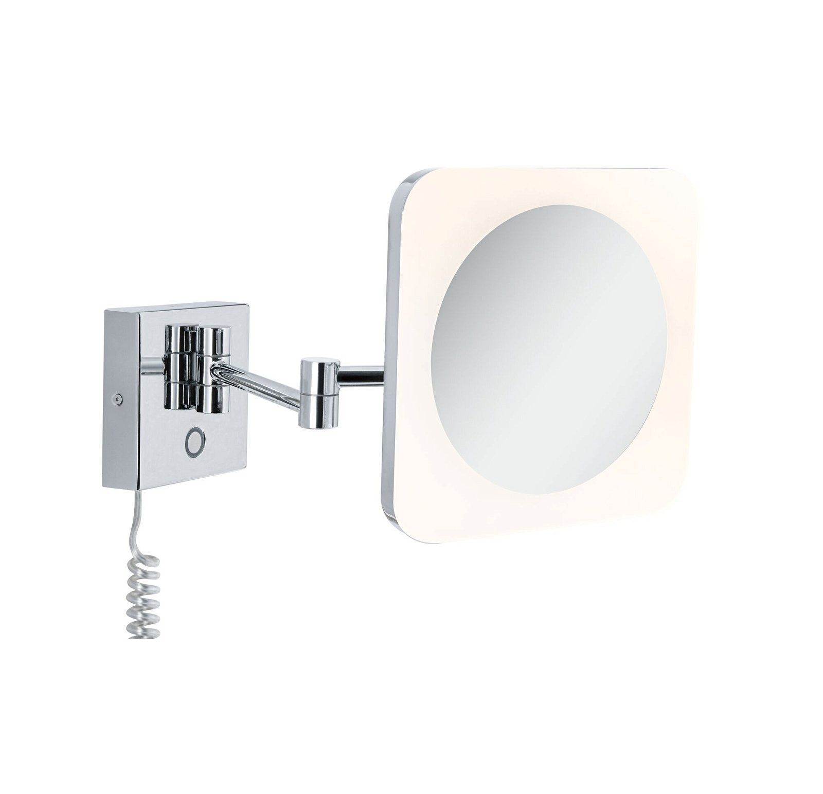 Paulmann Led-wandlamp Jora IP44 Witte Schakelaar 60lm 230V 3,3W Chroom, Wit, Spiegel (1 stuk)