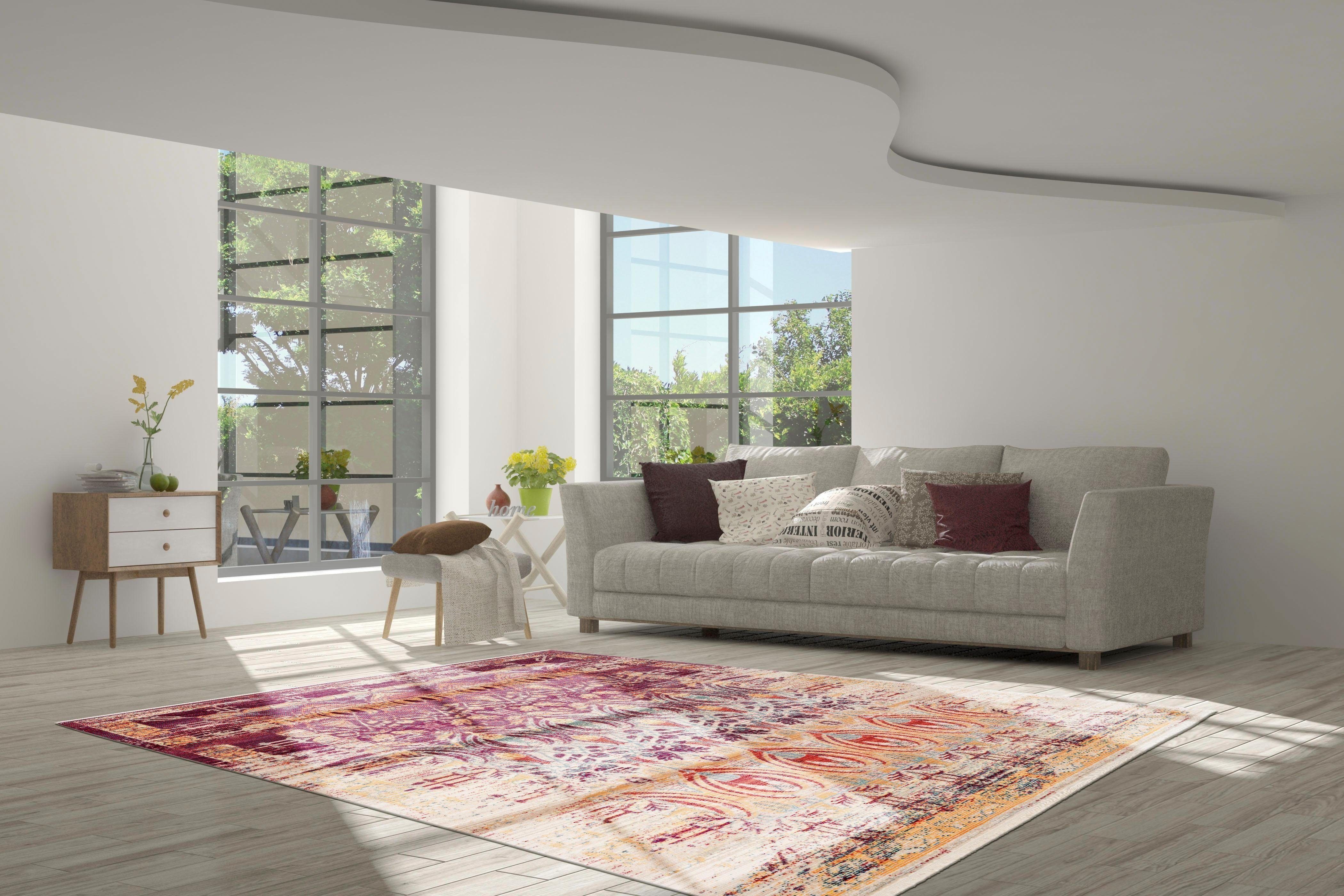 calo-deluxe Vloerkleed Rossa 501 Vintage-look, met franje, woonkamer