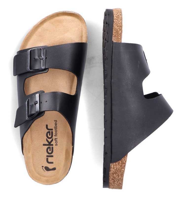 Rieker Slippers , zomerschoen, slippers, pantoffel, met twee klittenbandsluitingen