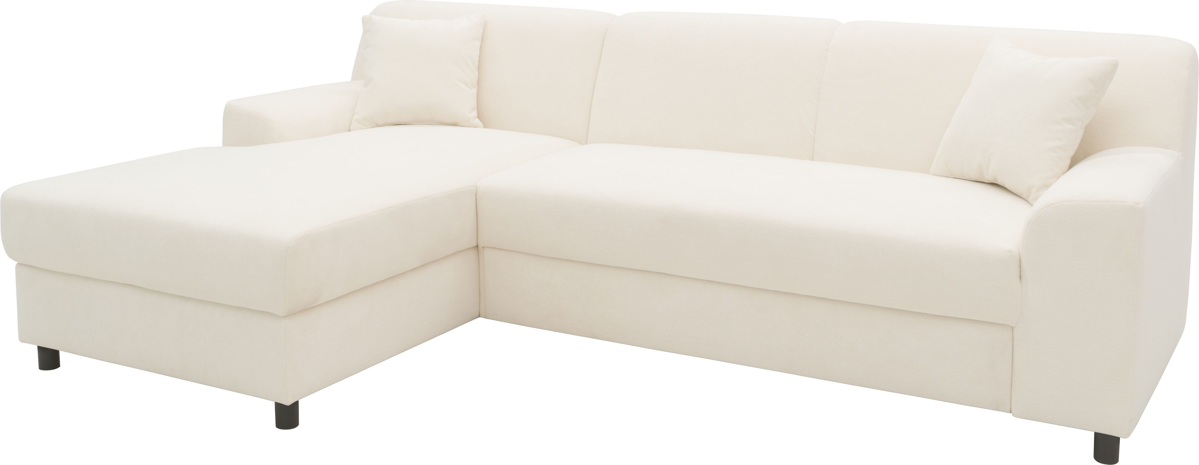 INOSIGN Hoekbank Turah 2, L-vorm, in Cord en waterafstotende microvezel, Vering B/D/H: 241/146/79 cm, incl. sierkussen, optioneel met bedfunctie