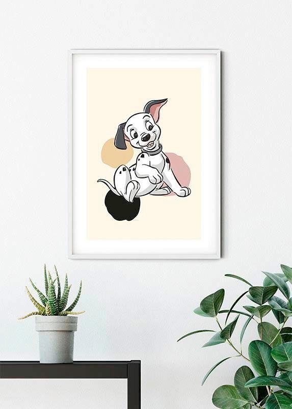 Komar Wanddecoratie 101 dalmatiër stippen Wanddecoratie voor de kinderkamer - zonder lijst (1 stuk)