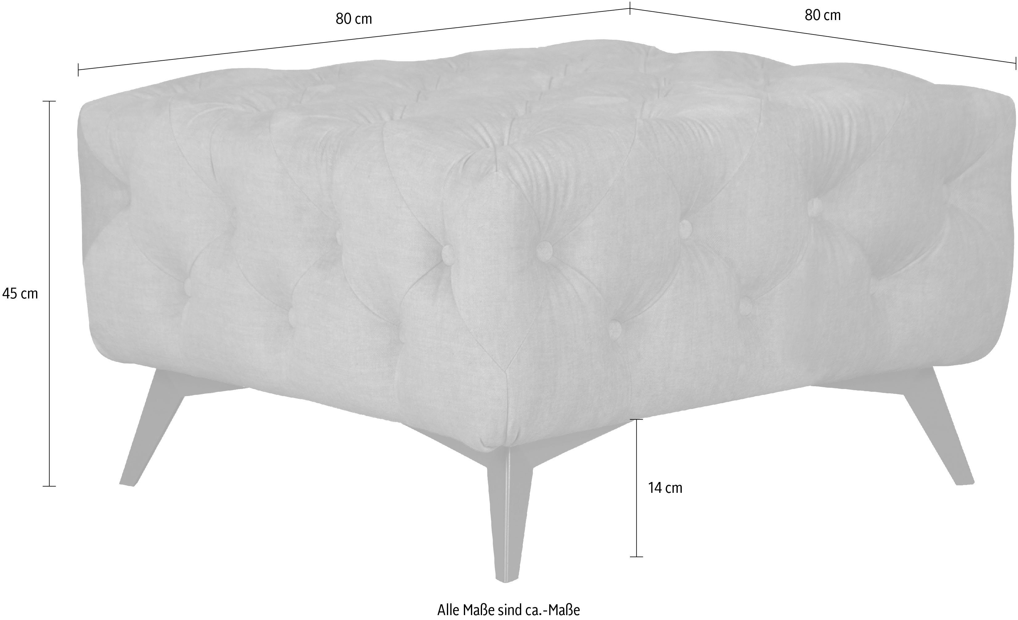 Leonique Hocker Glynis luxueuze capitonnage, moderne chesterfield look, kleur van de poten ter keuze