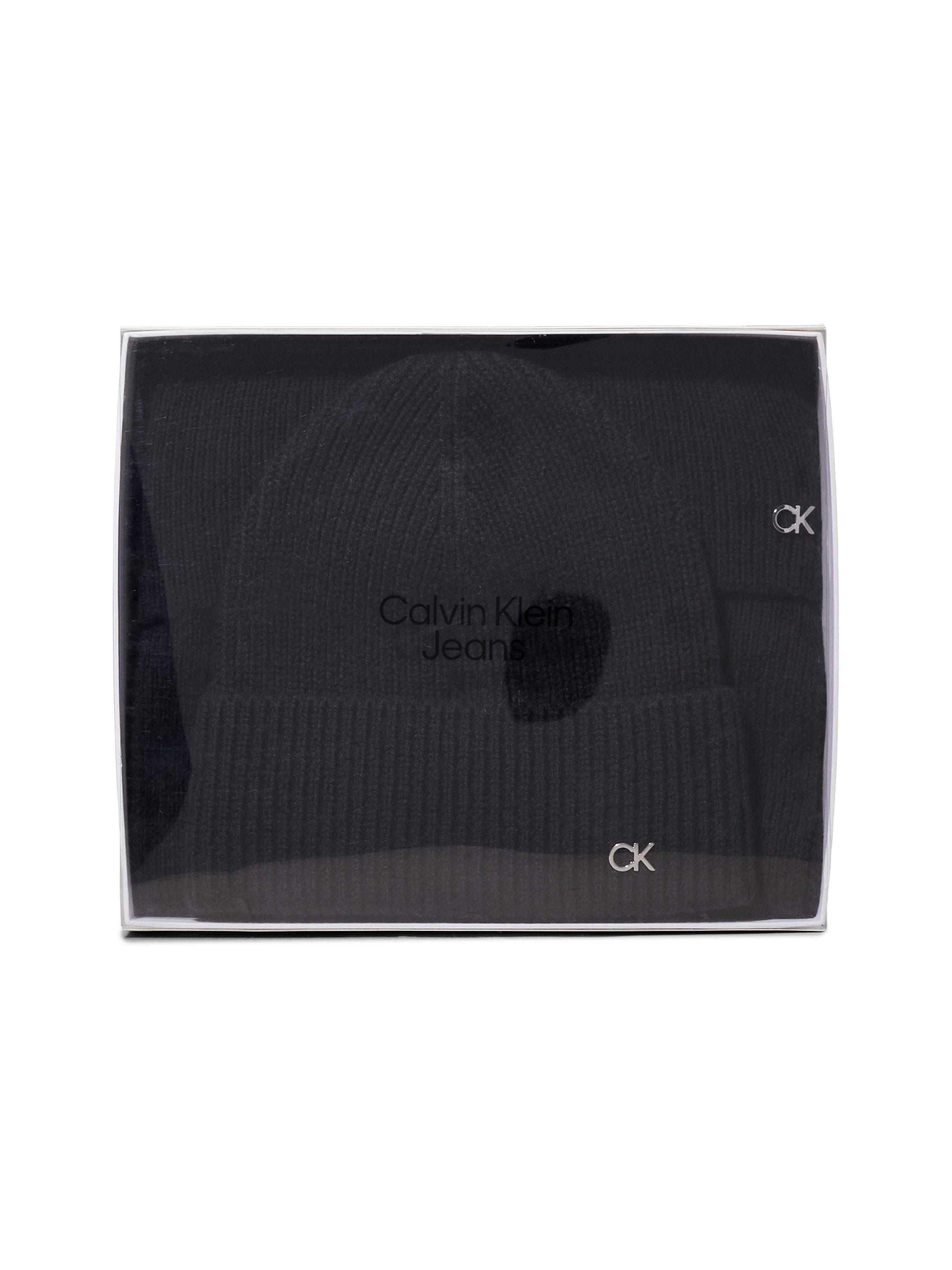 Calvin Klein Gebreide muts CK METAL CHUNKY BEANIE & SCARF (set)