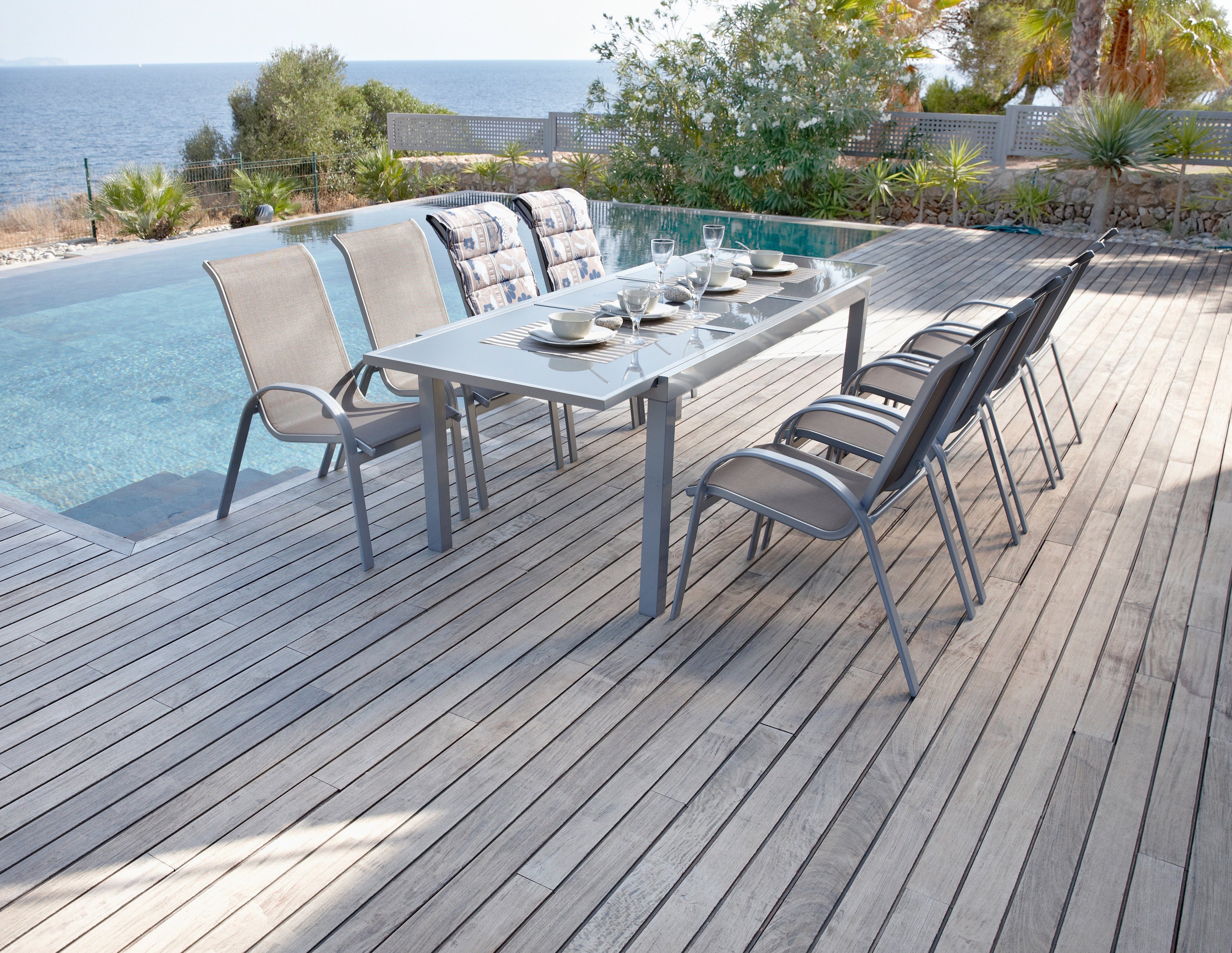 MERXX Tuinstoel Amalfi set van 2, aluminium/textiel, stapelbaar (set, 2 stuks)