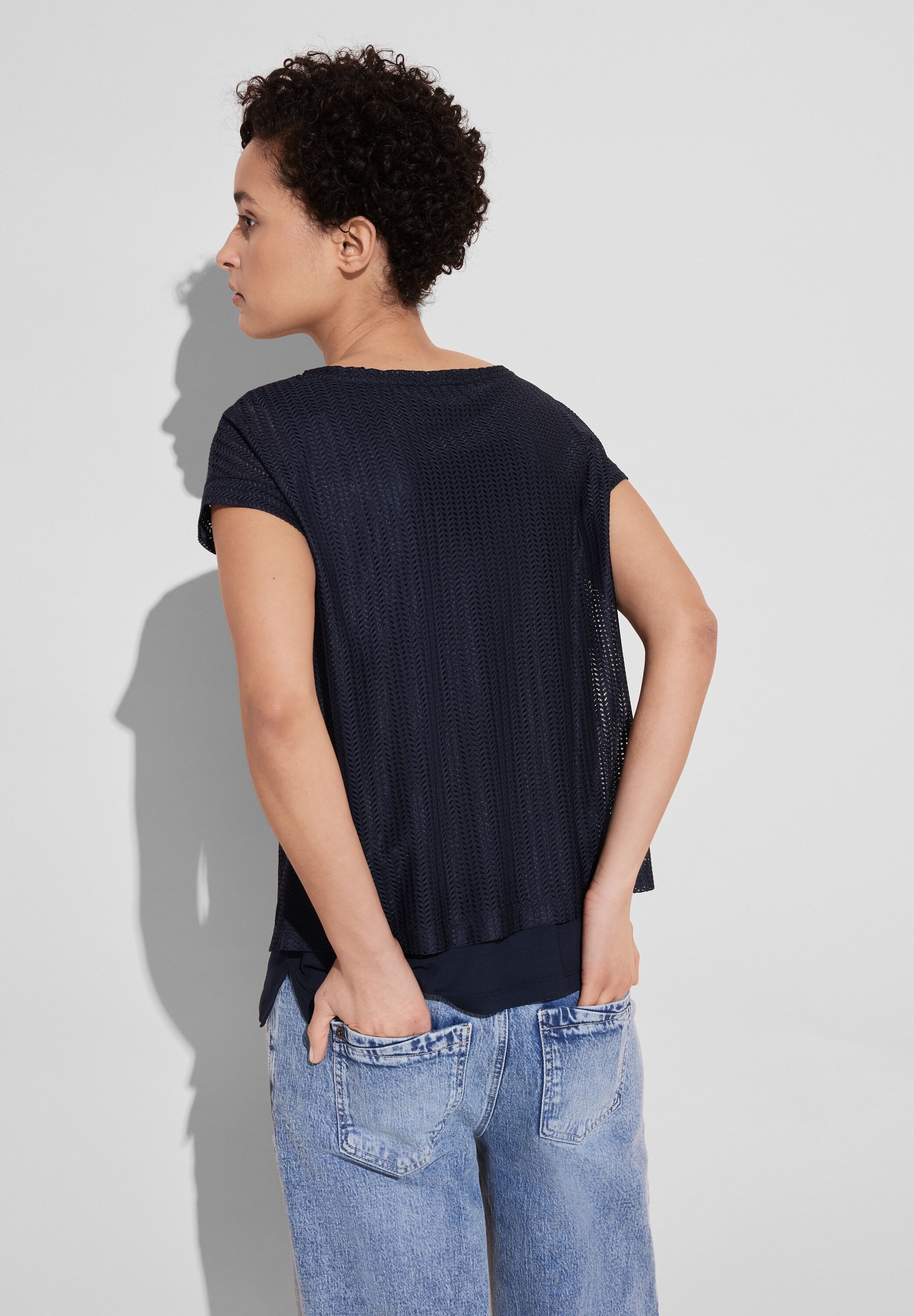 STREET ONE 2-in-1-top met transparante top
