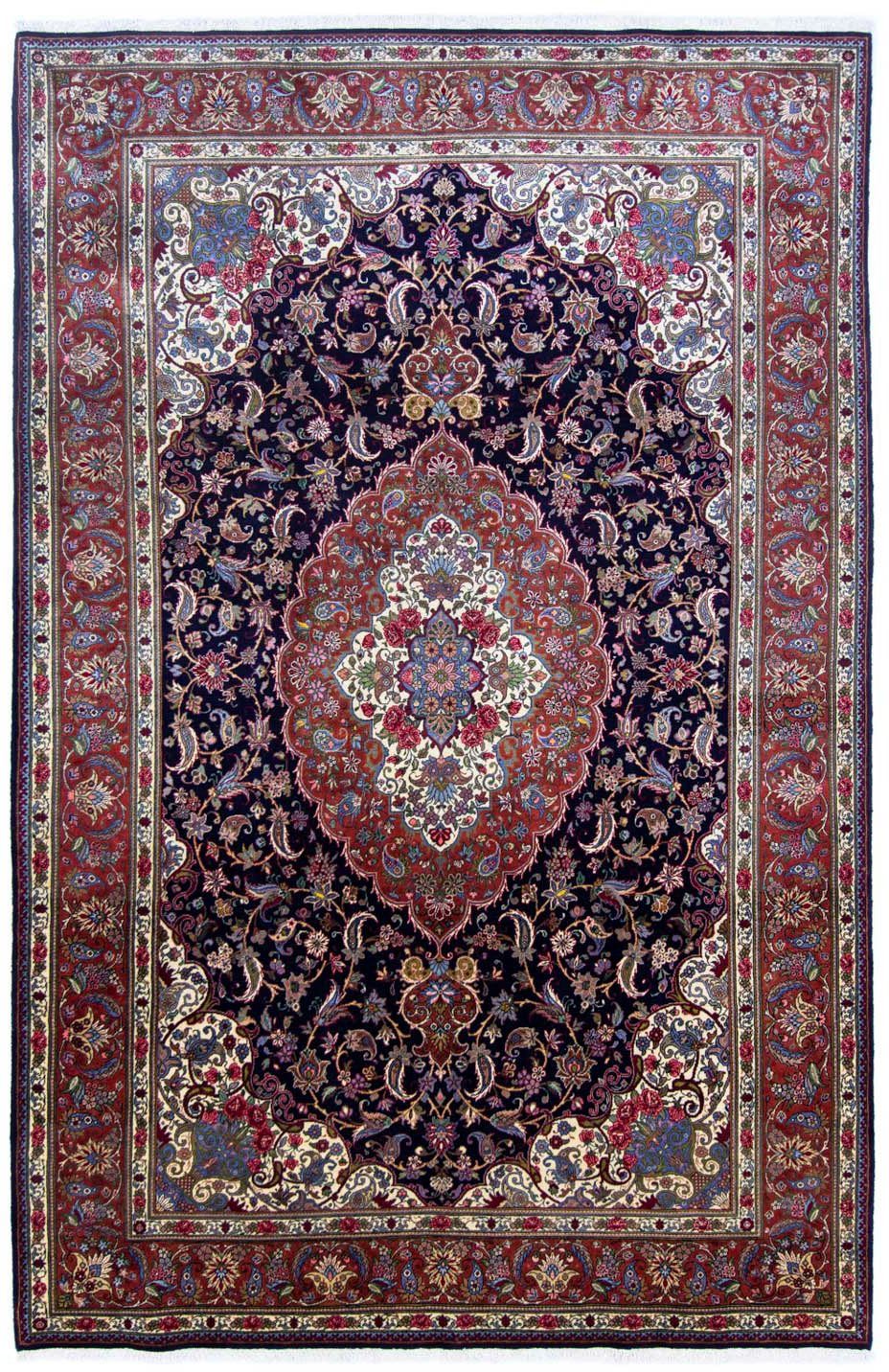 morgenland Wollen kleed Bachtiar medaillon Blu scuro 302 x 202 cm Uniek exemplaar met certificaat