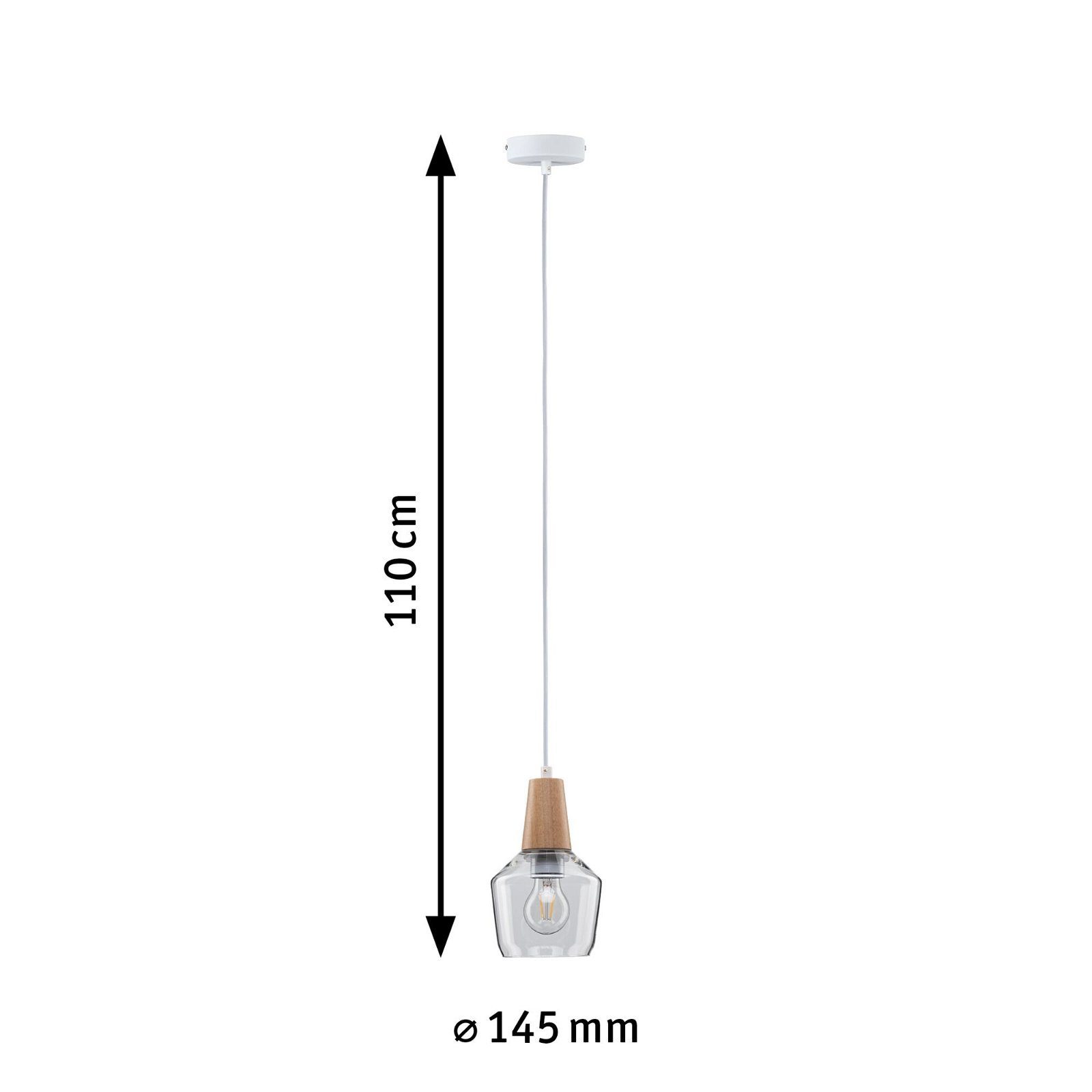 Paulmann Hanglamp Neordic Ylvie max. 1x20W Helder/Hout 230V Glas/Hout (1 stuk)