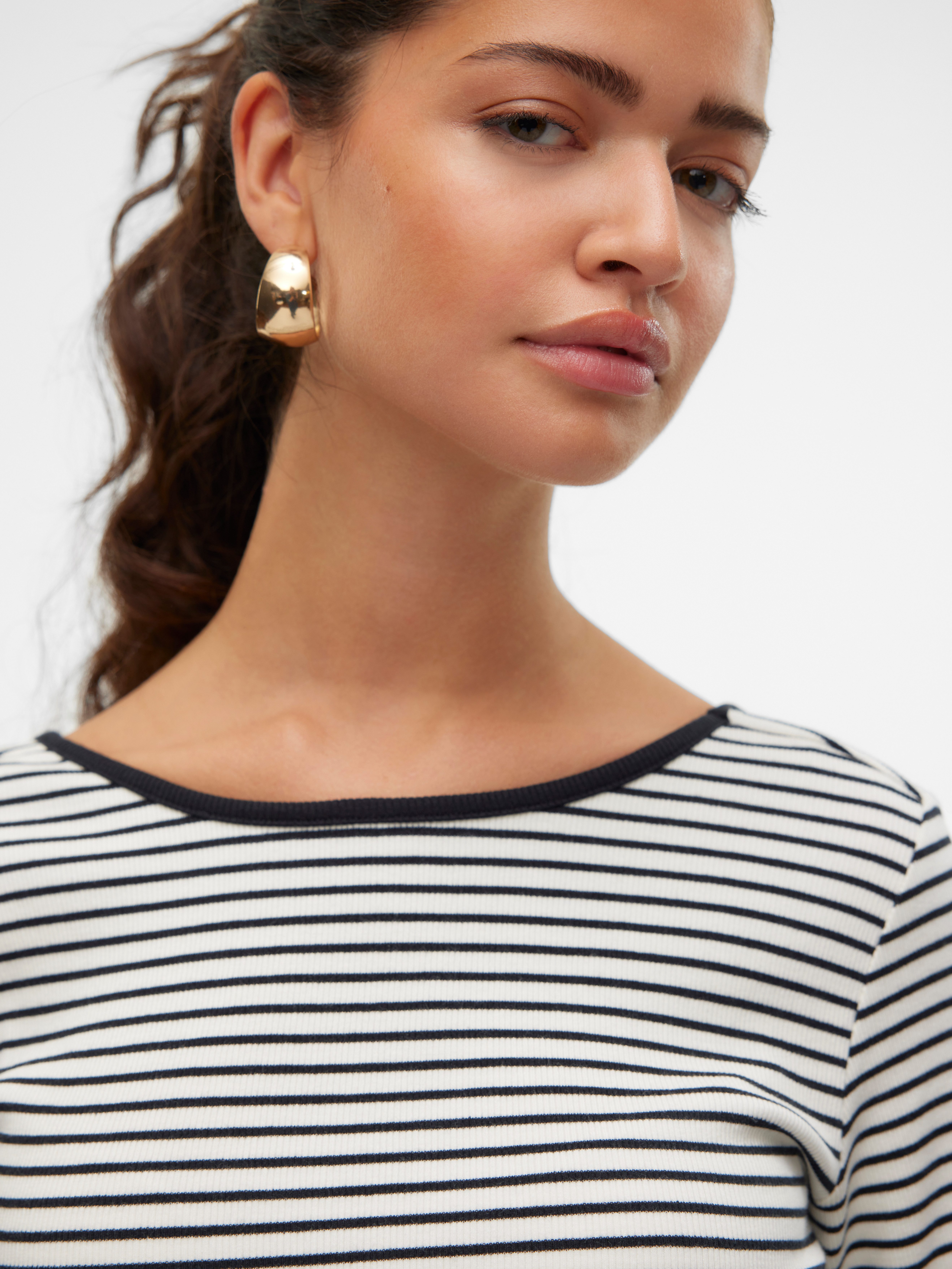Vero Moda Shirt met lange mouwen VMCHLOE STRIPE LS 2WAY SHORT TOP GO NOOS