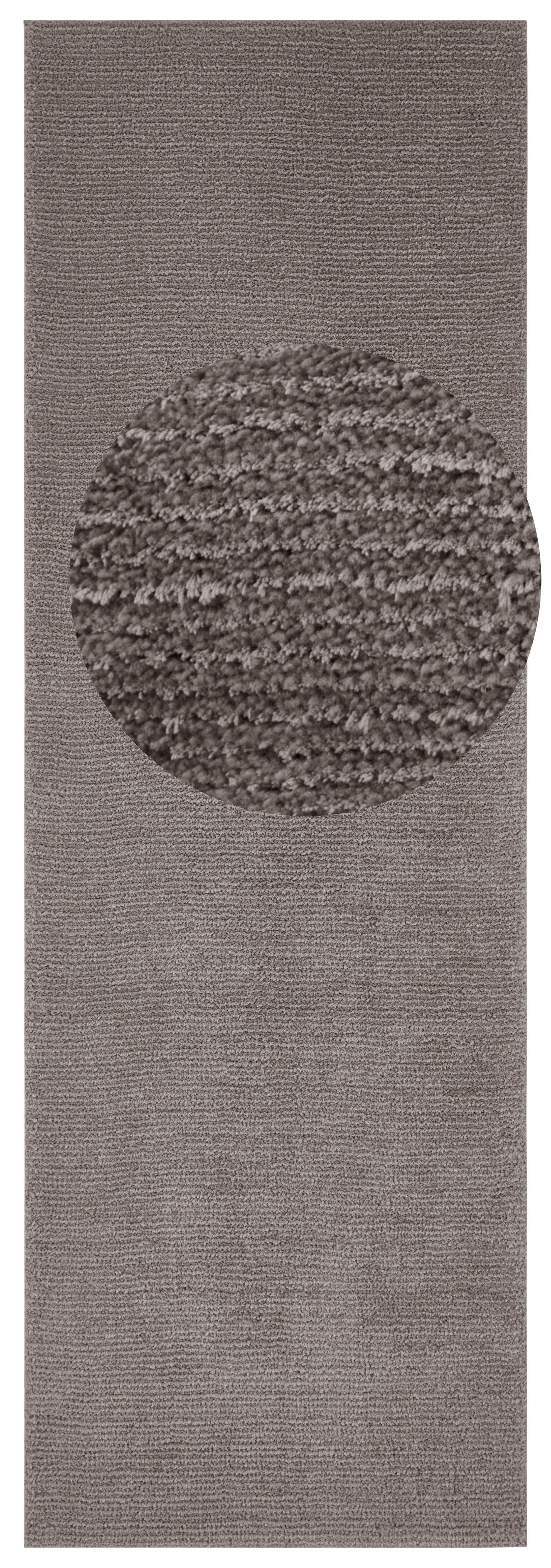HANSE Home Vloerkleed Supersoft Kortpolig, loper modern, effen, woonkamer, slaapkamer moderne vloerkleden maat 80 cm x 250 cm x 10 mm grijs