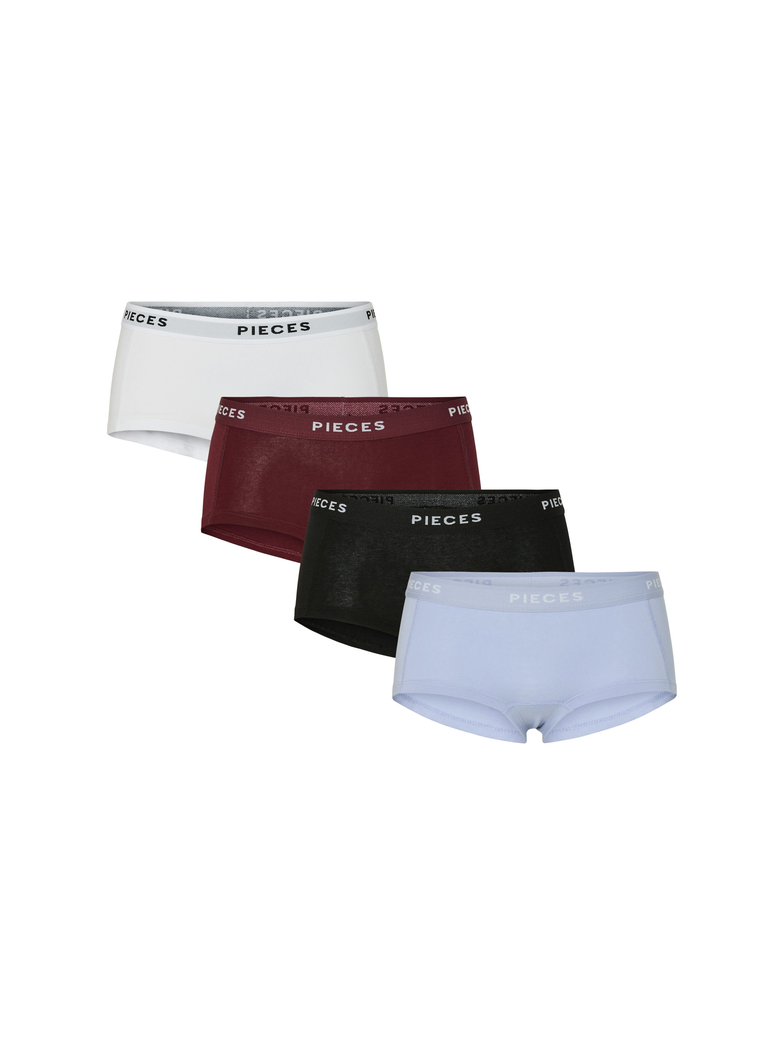 pieces Hipster PCLOGO LADY 4 PACK SOLID NOOS BC (4 stuks, Set van 4)