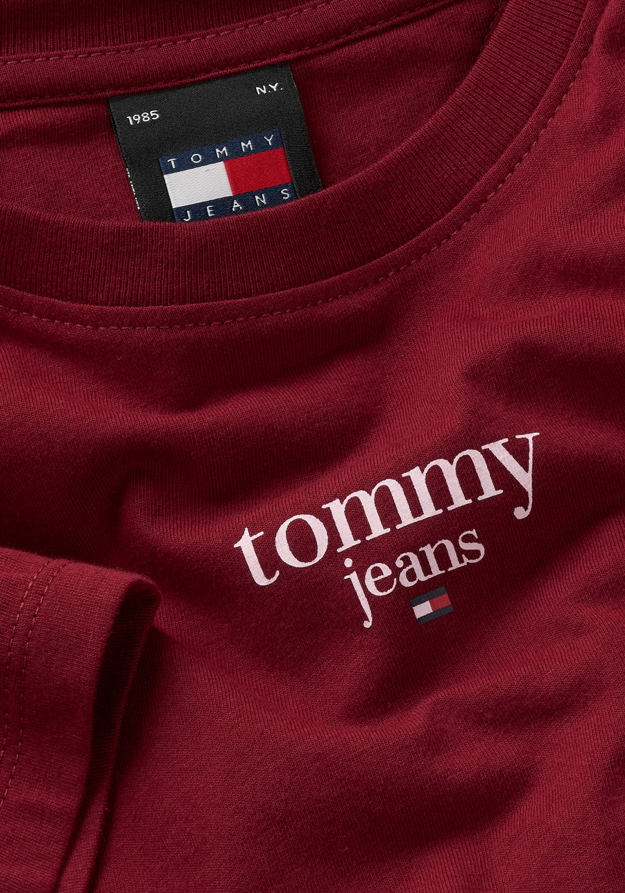 TOMMY JEANS Shirt met ronde hals TJW SLIM ESSENTIAL LOGO 1 SS EXT met logo-opdruk ronde hals