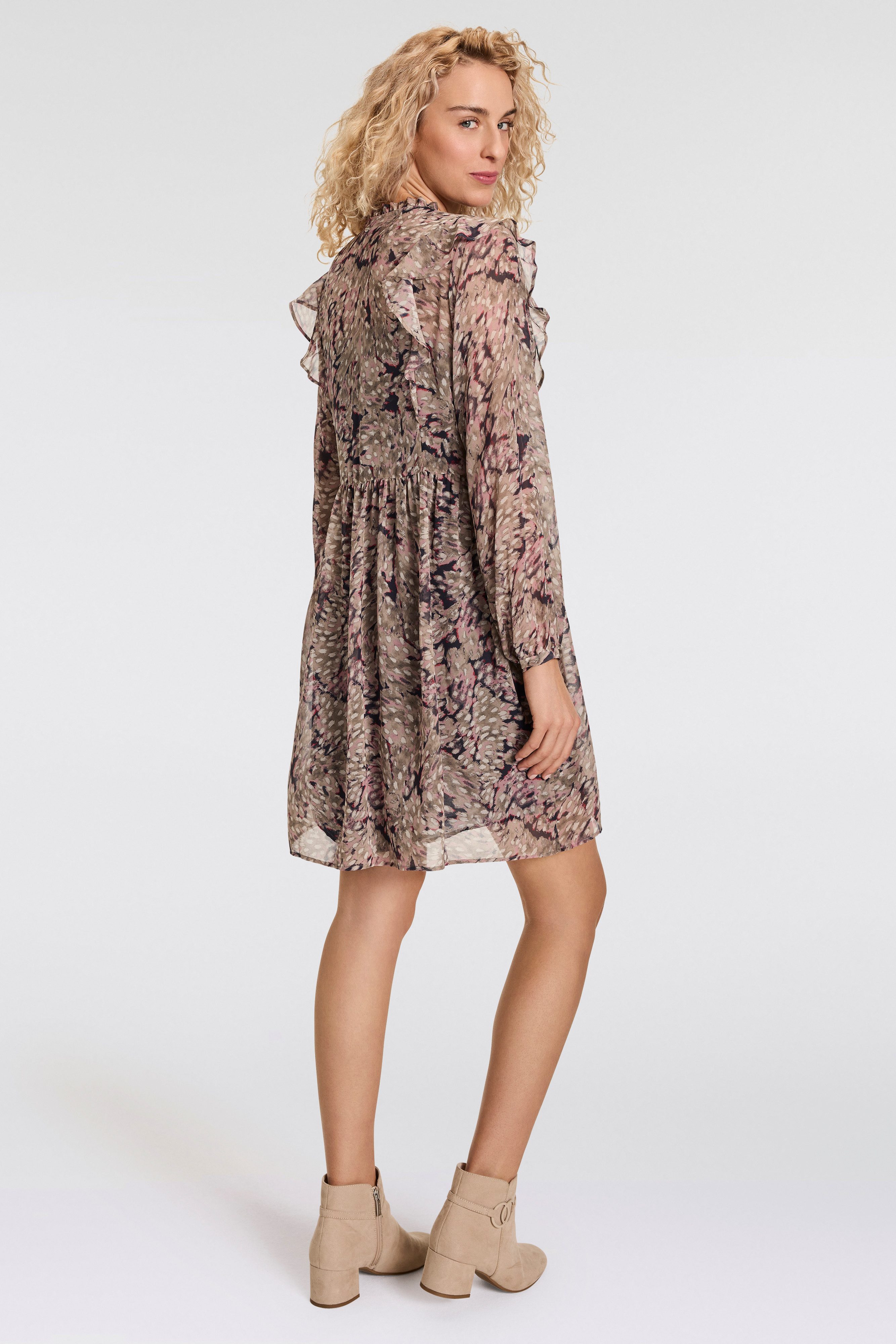 Boss Orange Blousejurk C_Direnna met volant & ruches print georgette
