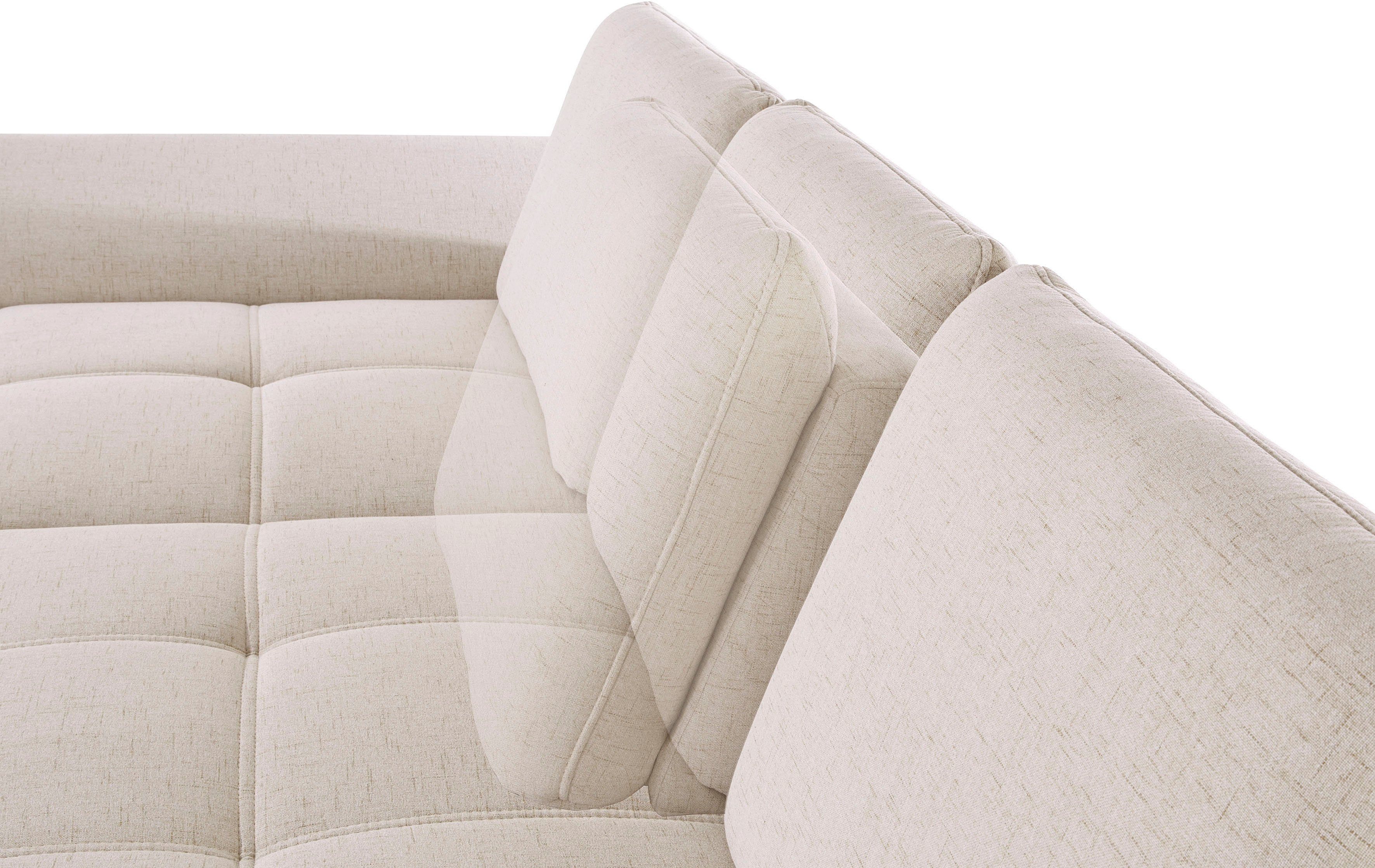 Places of Style Hoekbank Costello L-vorm, met zitdiepteverstelling, armleuningverstelling en