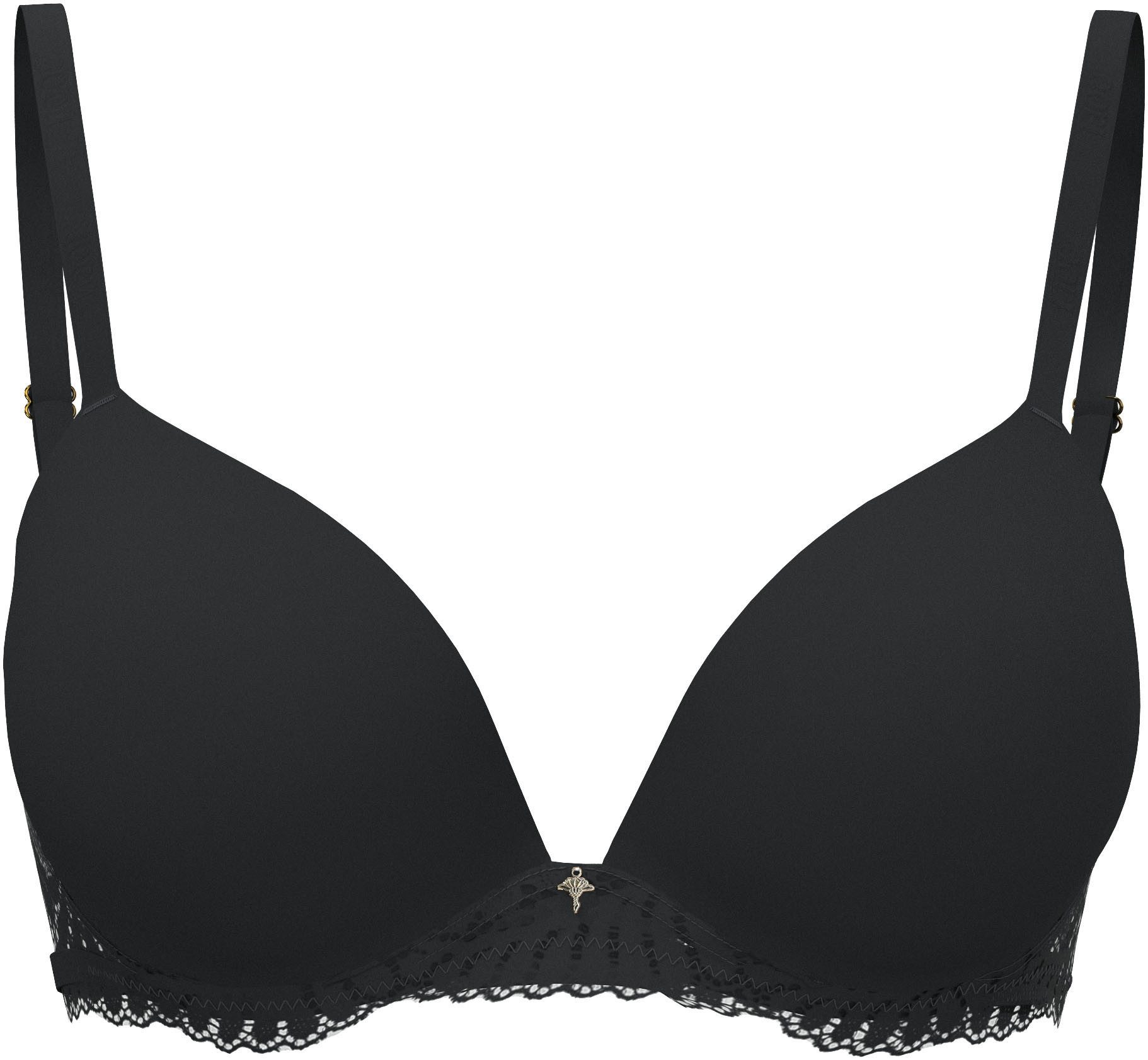 OTTO JOOP! Push-up-bh Beautiful met delicate kantaccenten aan de onderborstband dames push-up bh's maat 80 B zwart