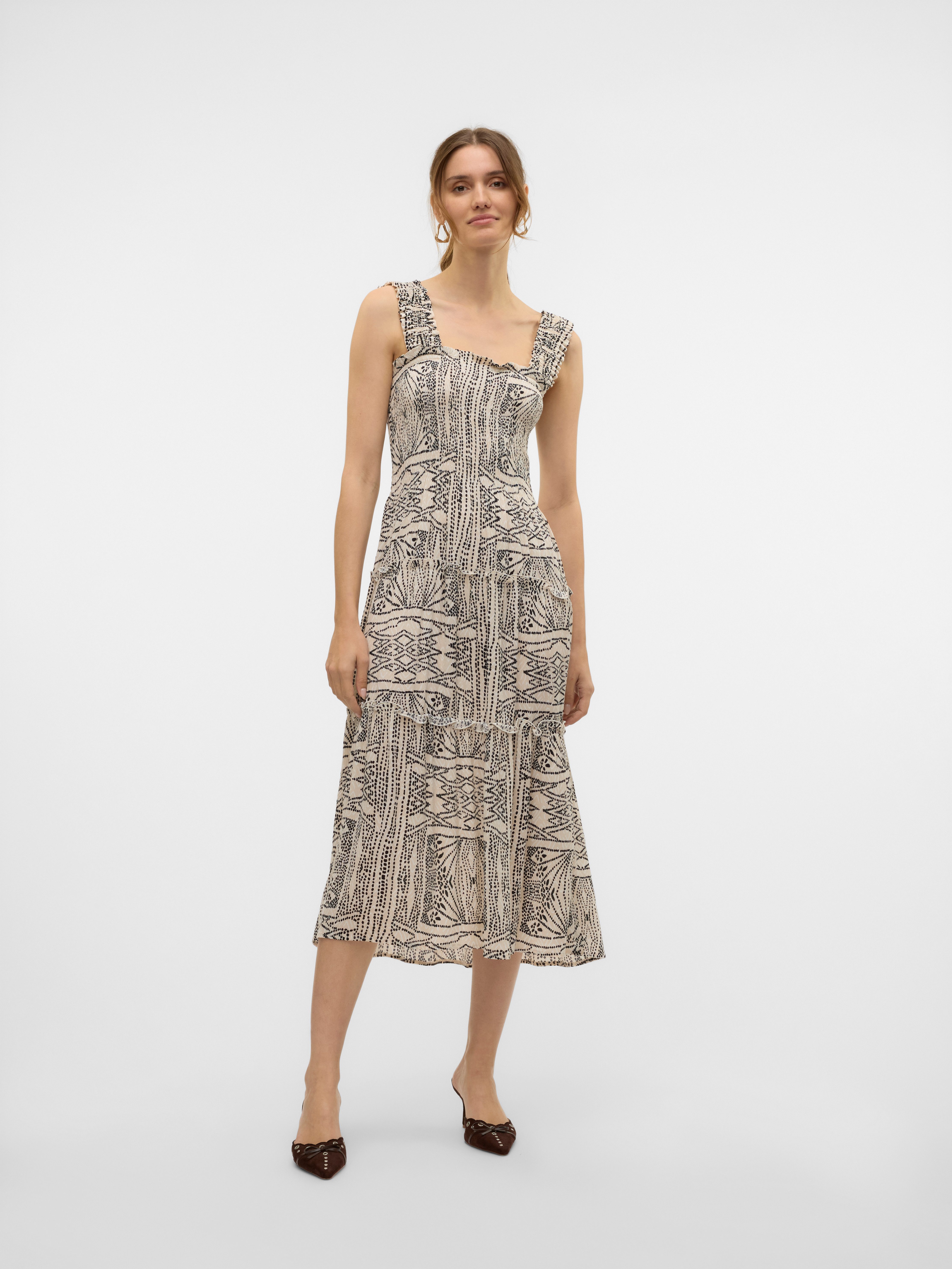 Vero Moda Zomerjurk VMMENNY SL SMOCK CALF DRESS WVN GA
