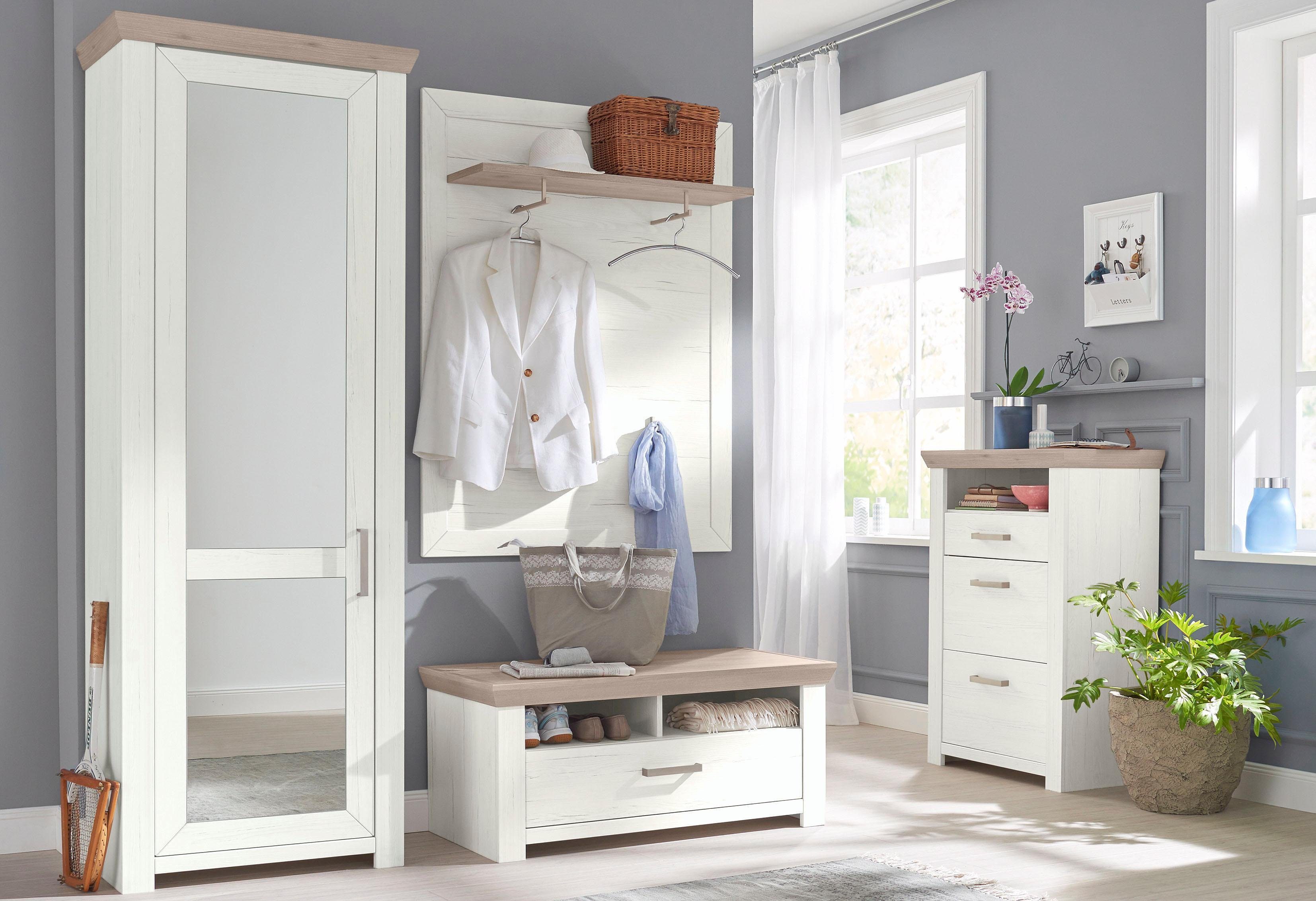 set one by Musterring Halmeubelset York in landelijke stijl (set, 4-delig) wandkapstokken beige