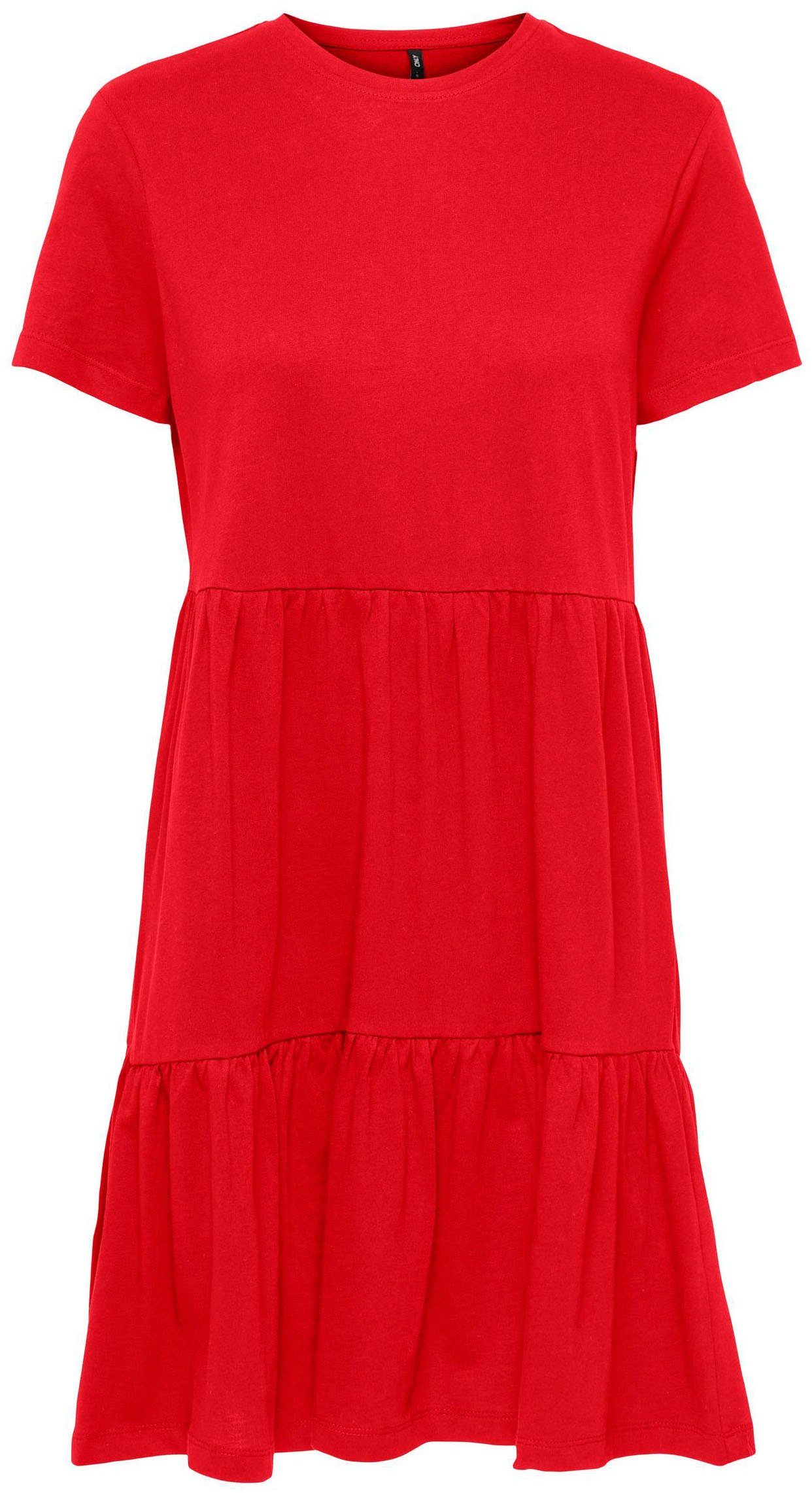 Only Jerseyjurk ONLMAY S/S O-NECK PEPLUM DRESS BOX JRS met volant