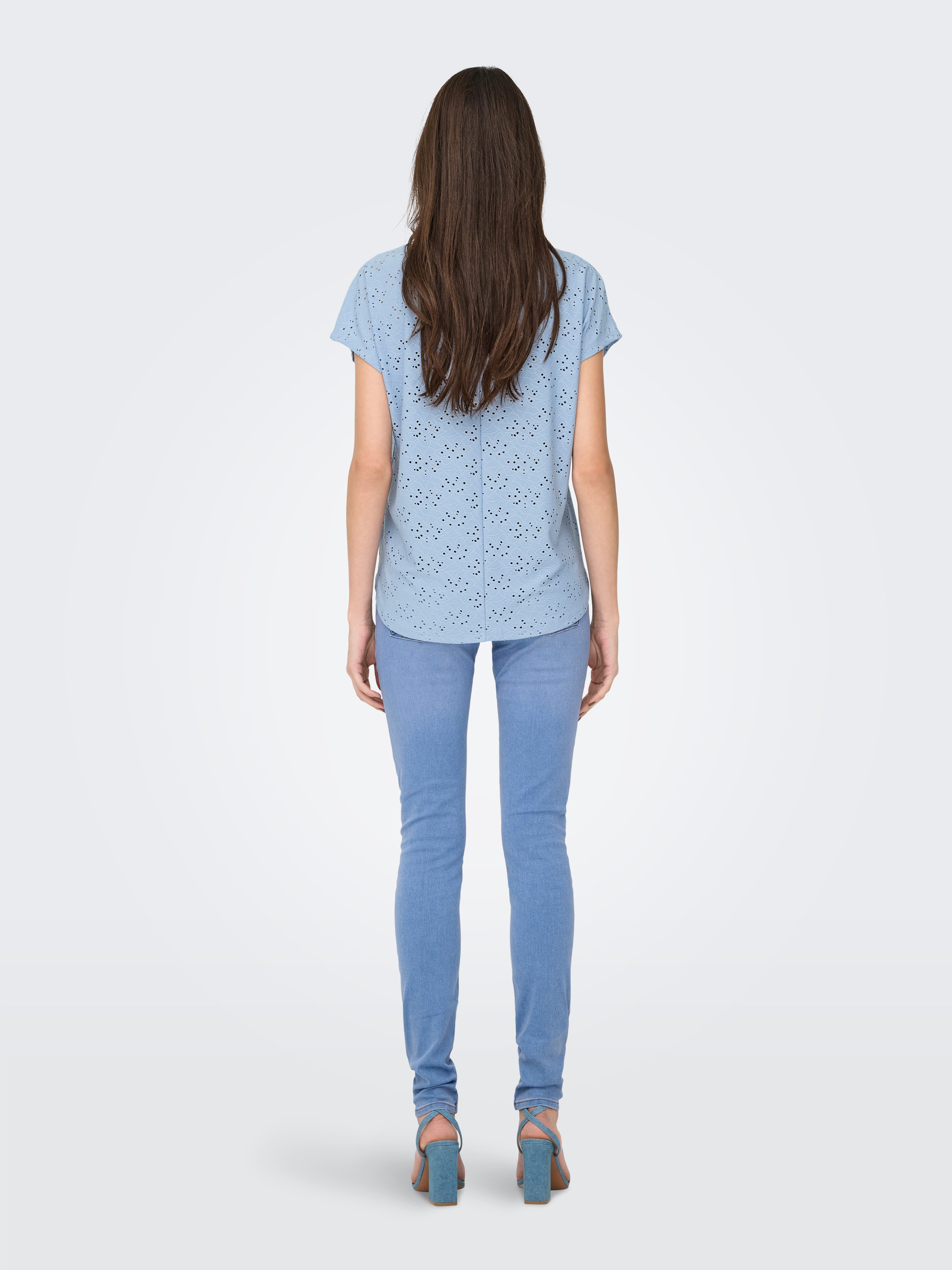 Only Shirt met korte mouwen ONLSMILLA S/S TOP JRS NOOS