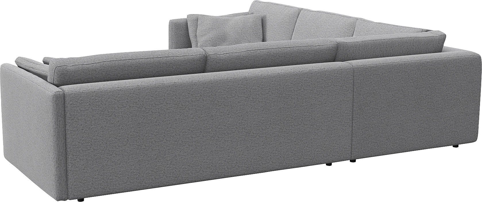 FLEXLUX Hoekbank Lovane, elegant en tijdloos, comfortabel, L-vorm Zacht en zeer comfortabel, grote zitdiepte op koudschuim, inclusief sierkussen