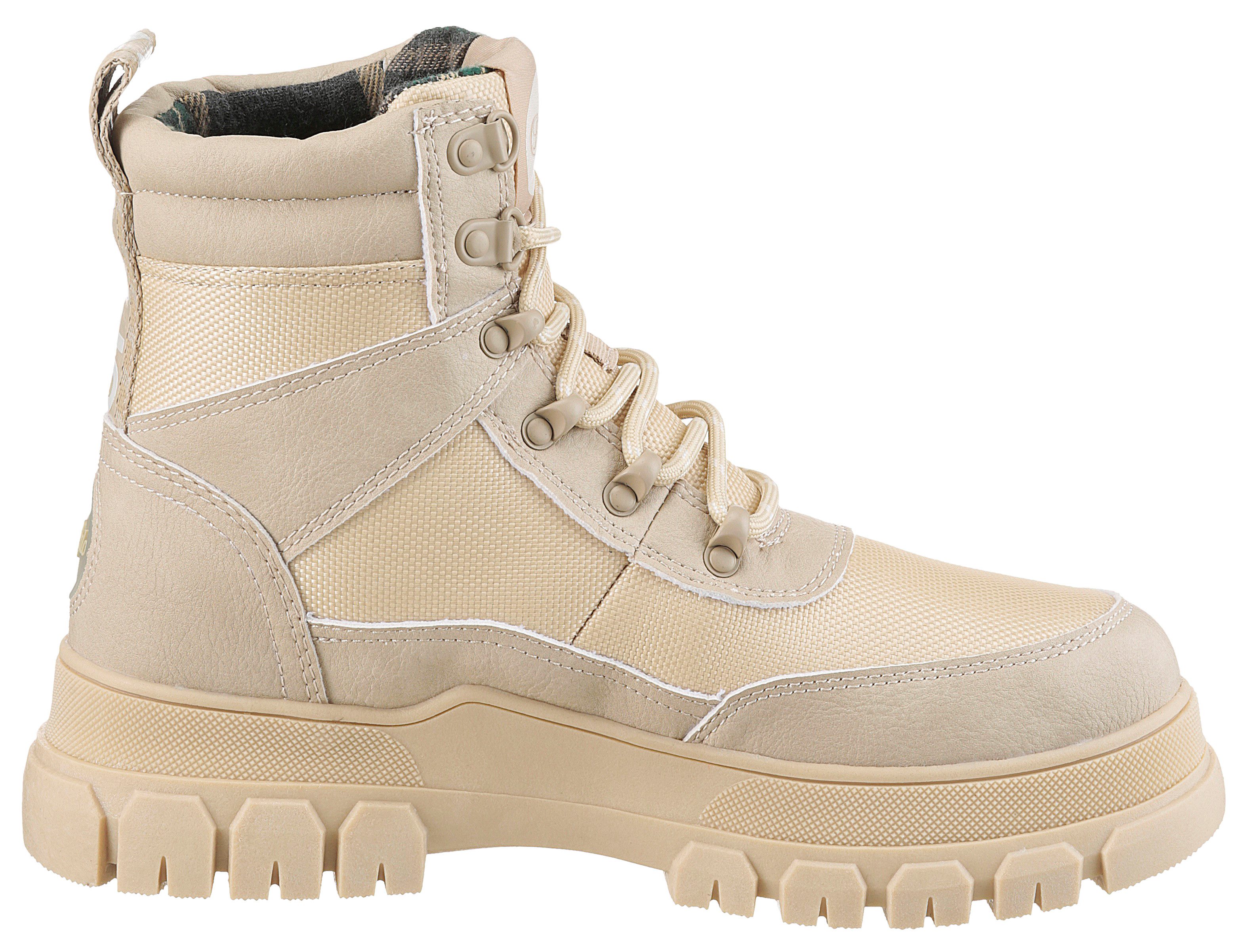 Buffalo Veterschoenen NOVA COM VEGAN enkellaars, high top sneaker, plateau hak, met memory foam