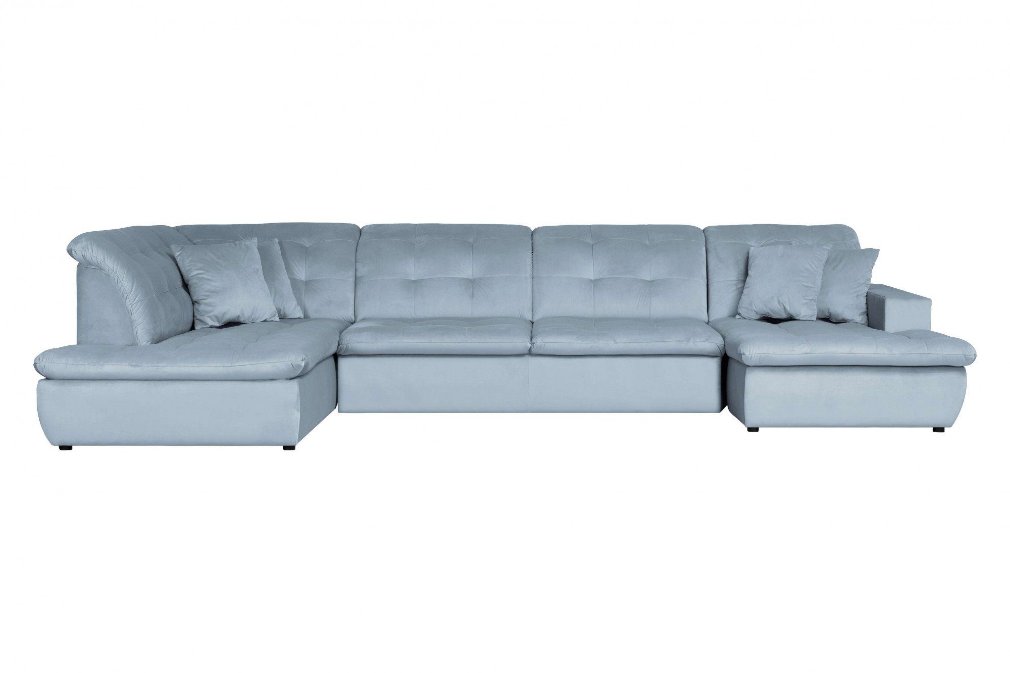 INOSIGN Zithoek BRISBANE nieuw U-model met verfijnd gestikt patroon, matte look, incl. sierkussens blauw, zithoeken, Recamiere rechts