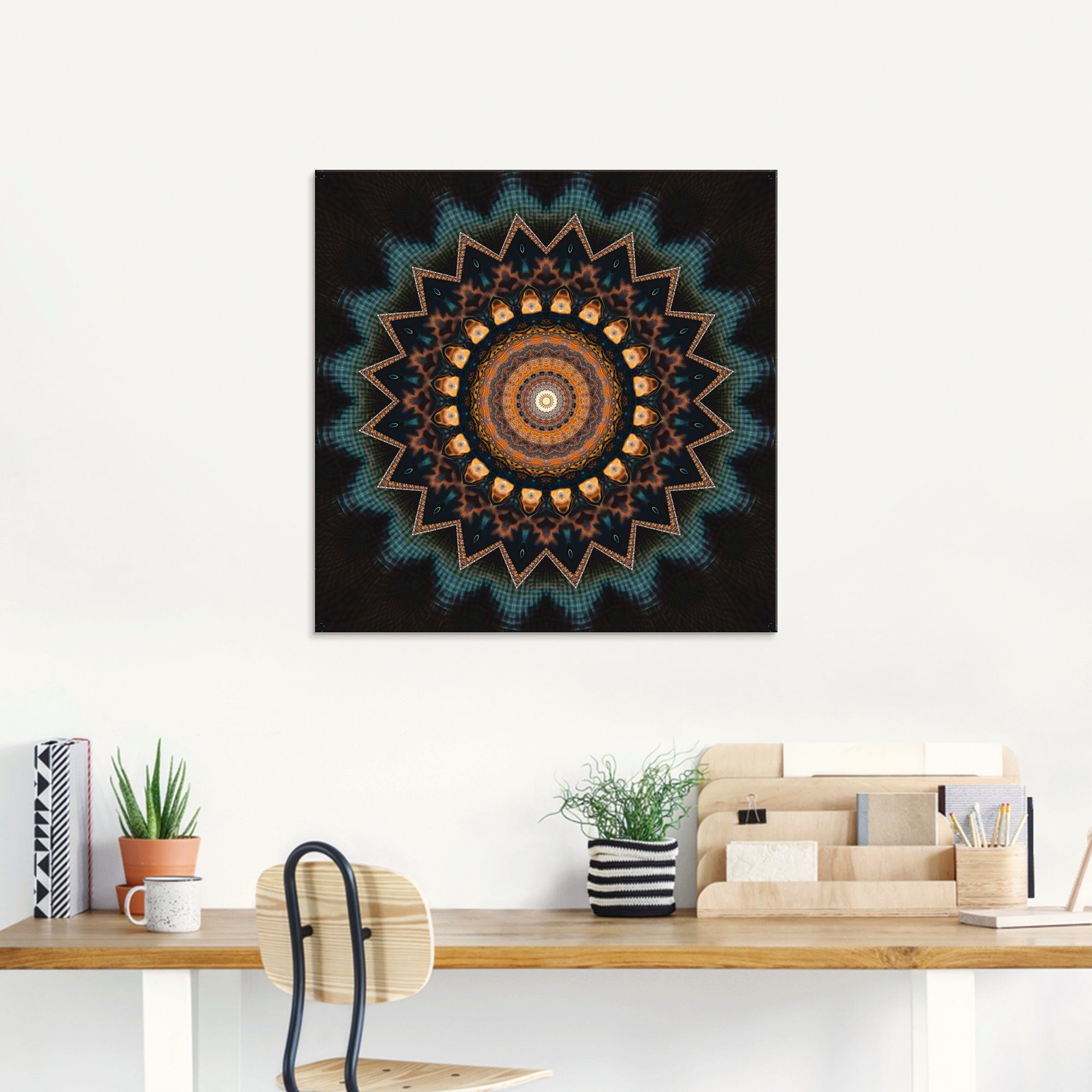Artland Print op glas Mandala kosmisch bewustzijn