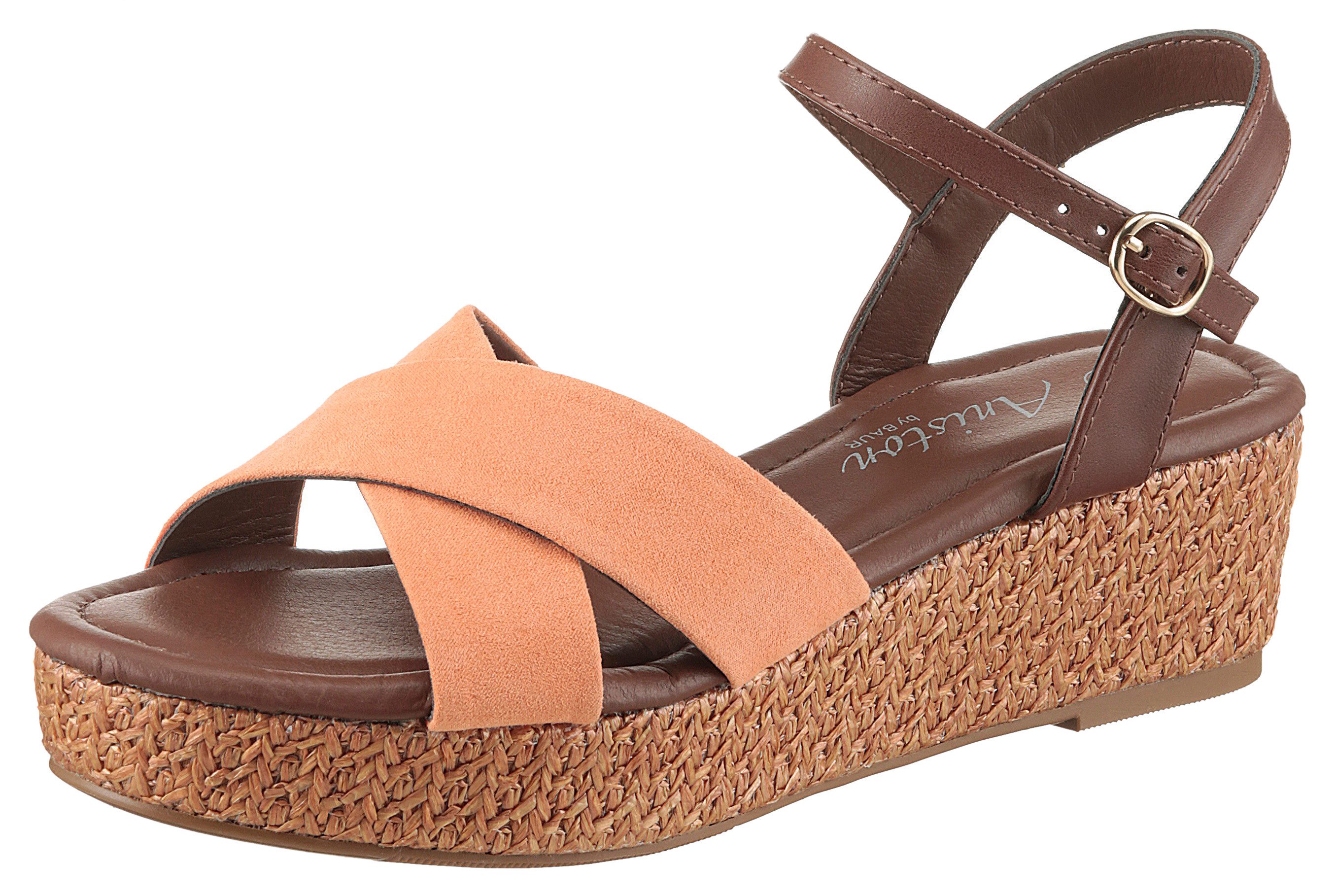 Aniston SHOES Sleehaksandaaltjes , zomerschoen, riemchensandaal, sleehak - nieuwe collectie