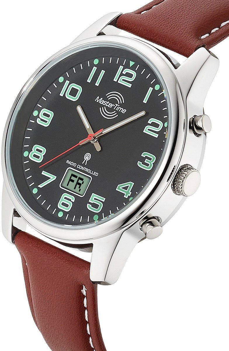 MASTER TIME Radiografisch horloge Super Power Armbanduhr, quartzhorloge, heren, datum, verlichtte wijzers, flexband, trekband