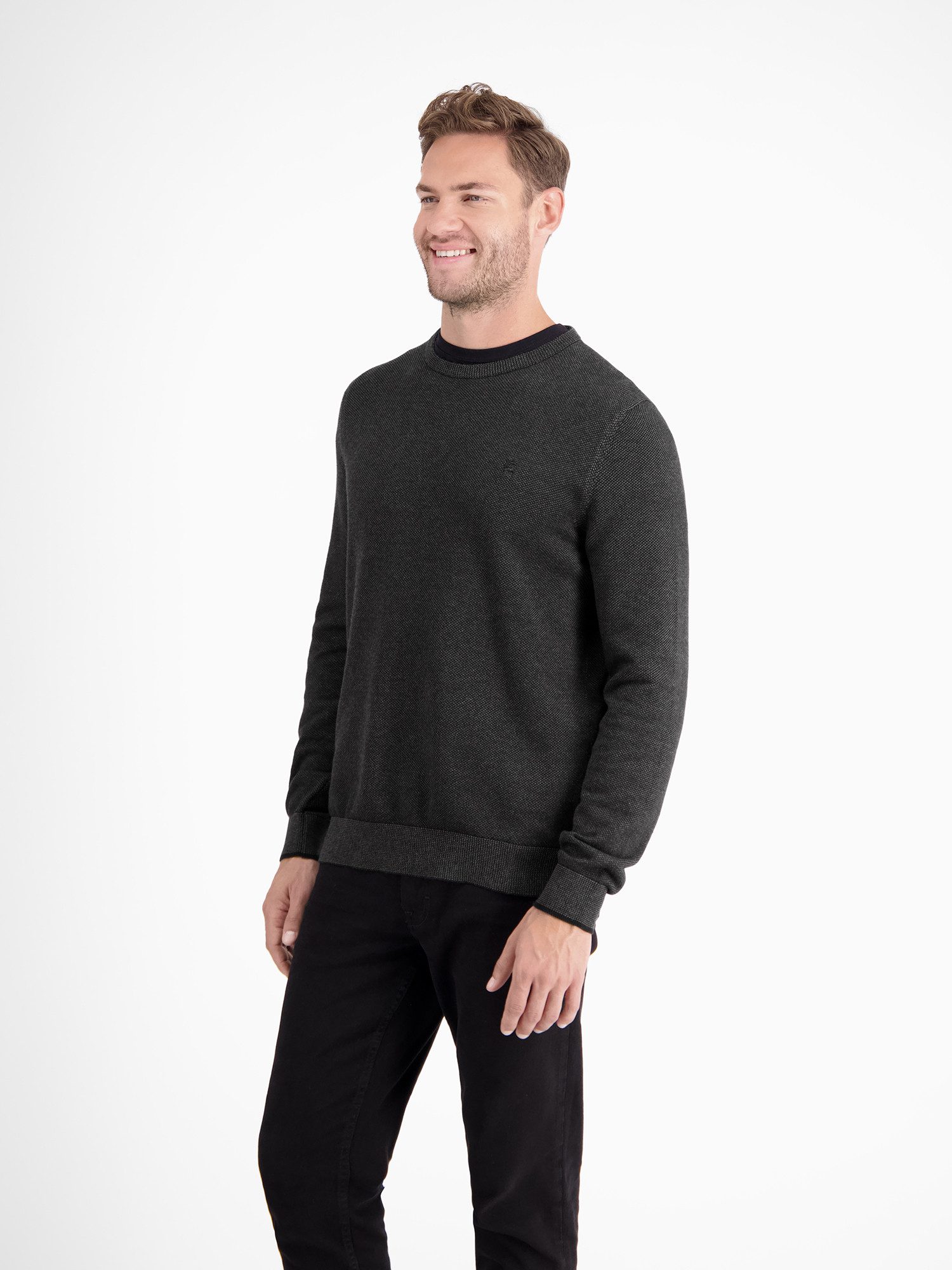 Lerros Gebreide trui LERROS lichte gebreide pullover met smalle ribstructuur