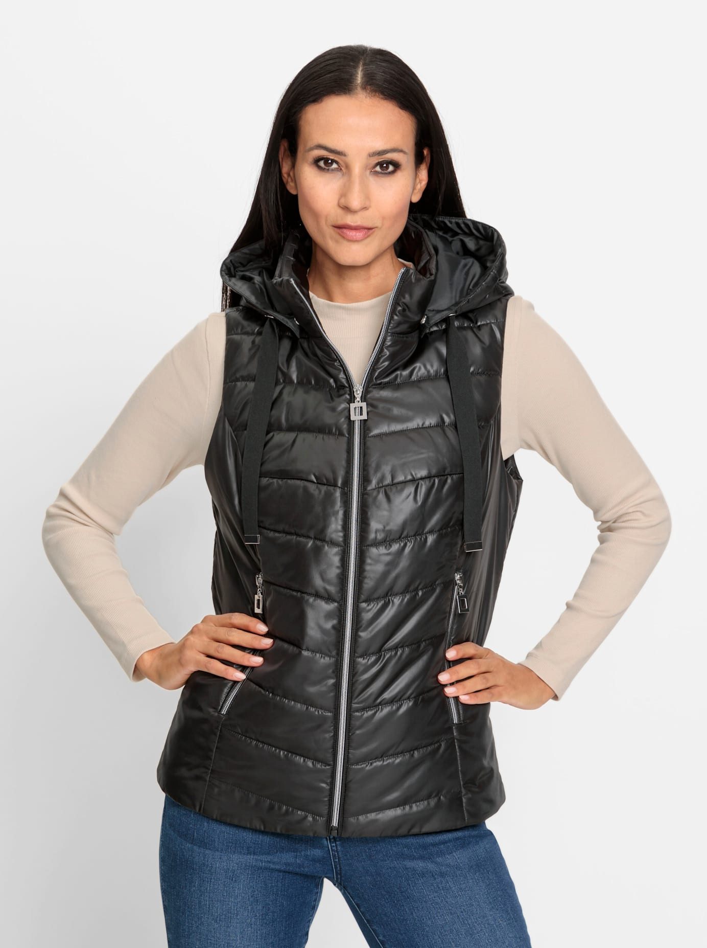 heine Bodywarmer bovenkleding maat 42 zwart
