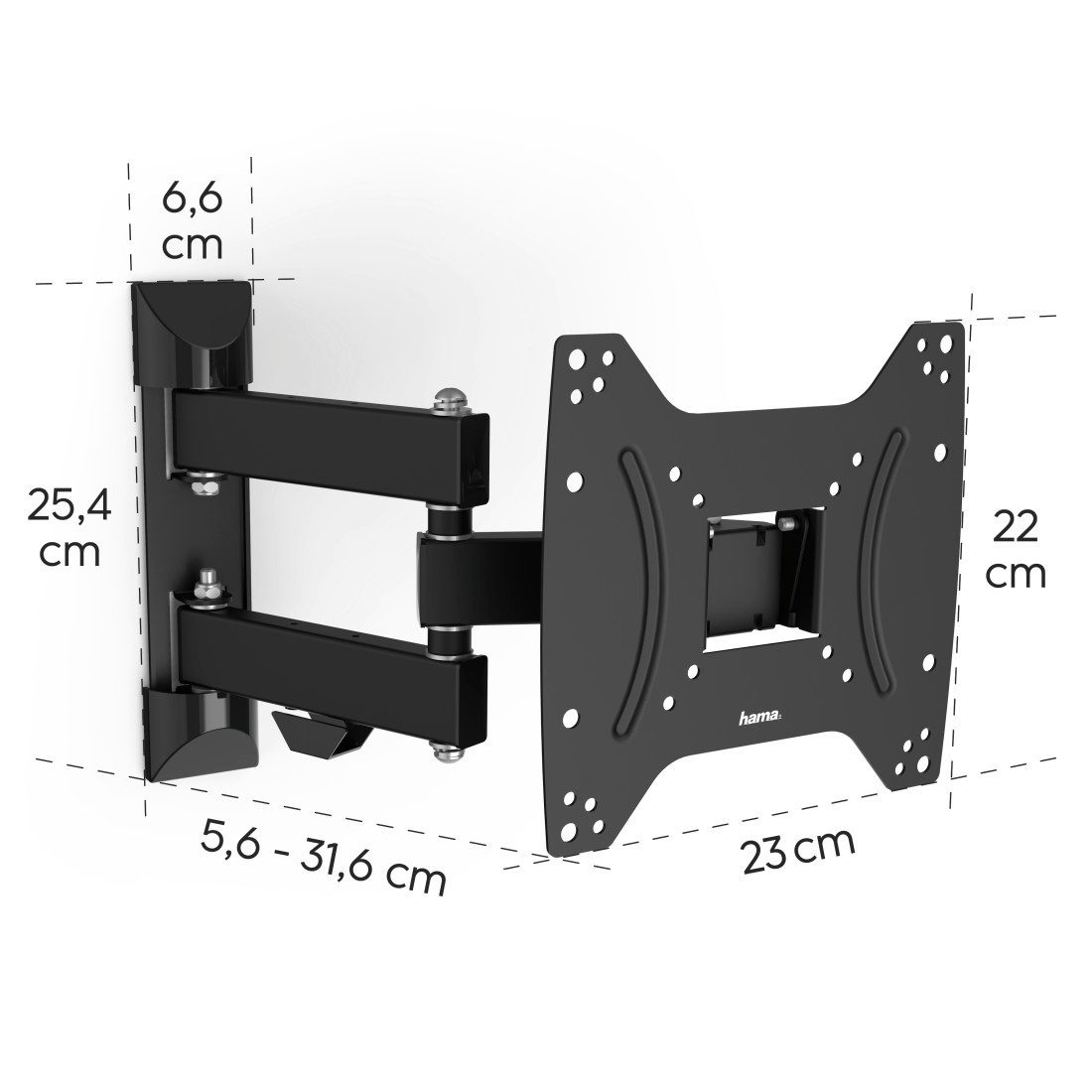 Hama Tv-wandhouder Beugel, draaibaar, kantelbaar, uitschuifbaar van 48 - 122 (19" - 48")