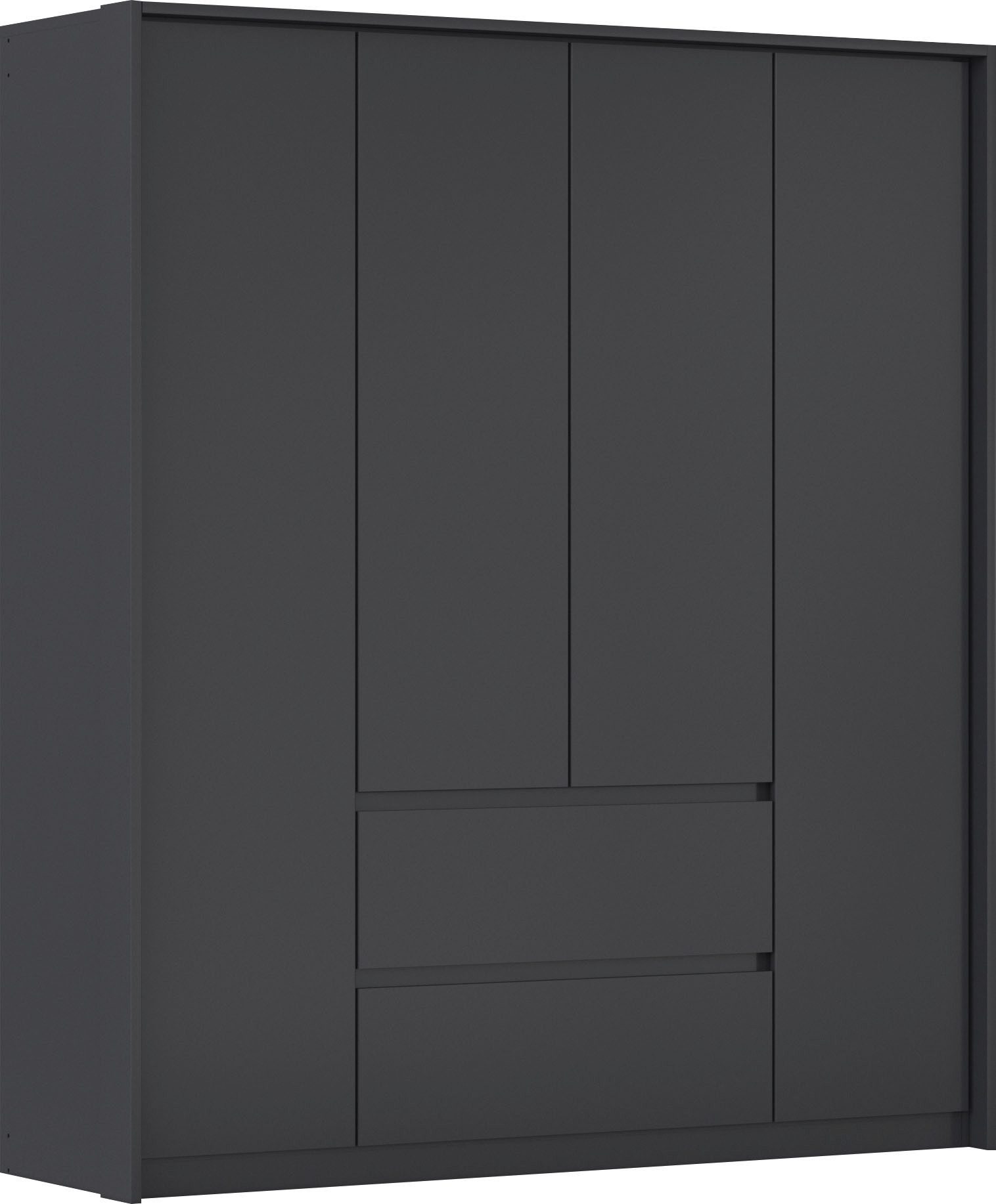 rauch Draaideurkast Mainz met passe-partout optioneel met verlichting, buitendeuren met push-to-openfunctie kledingkasten maat 185 cm x 212 cm x 58